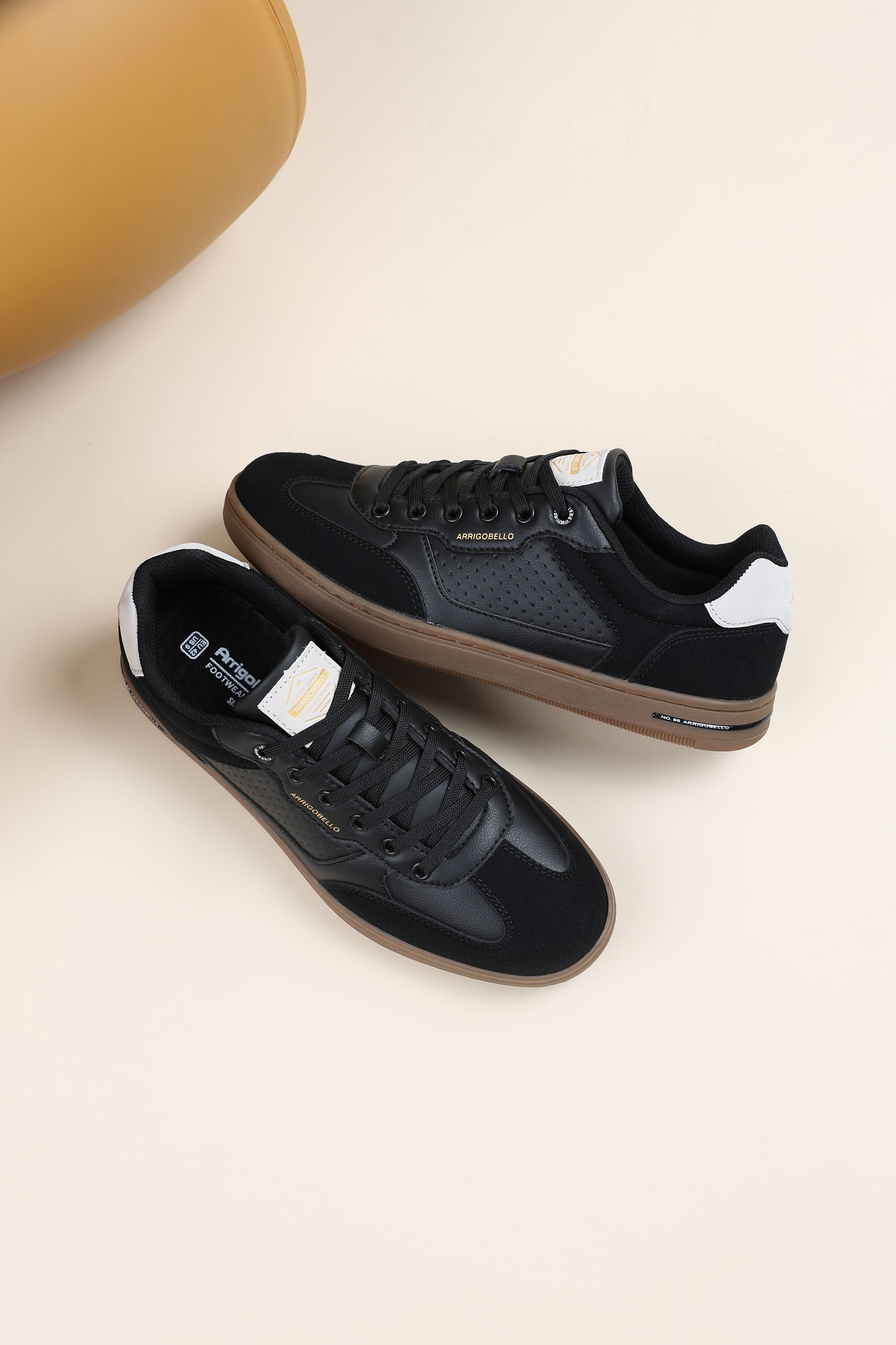 Adidasi casual pentru Barbati, Model Lucis, Talpa cusuta, Piele ecologica, Tip tenesi, Arrigo Bello,Negru