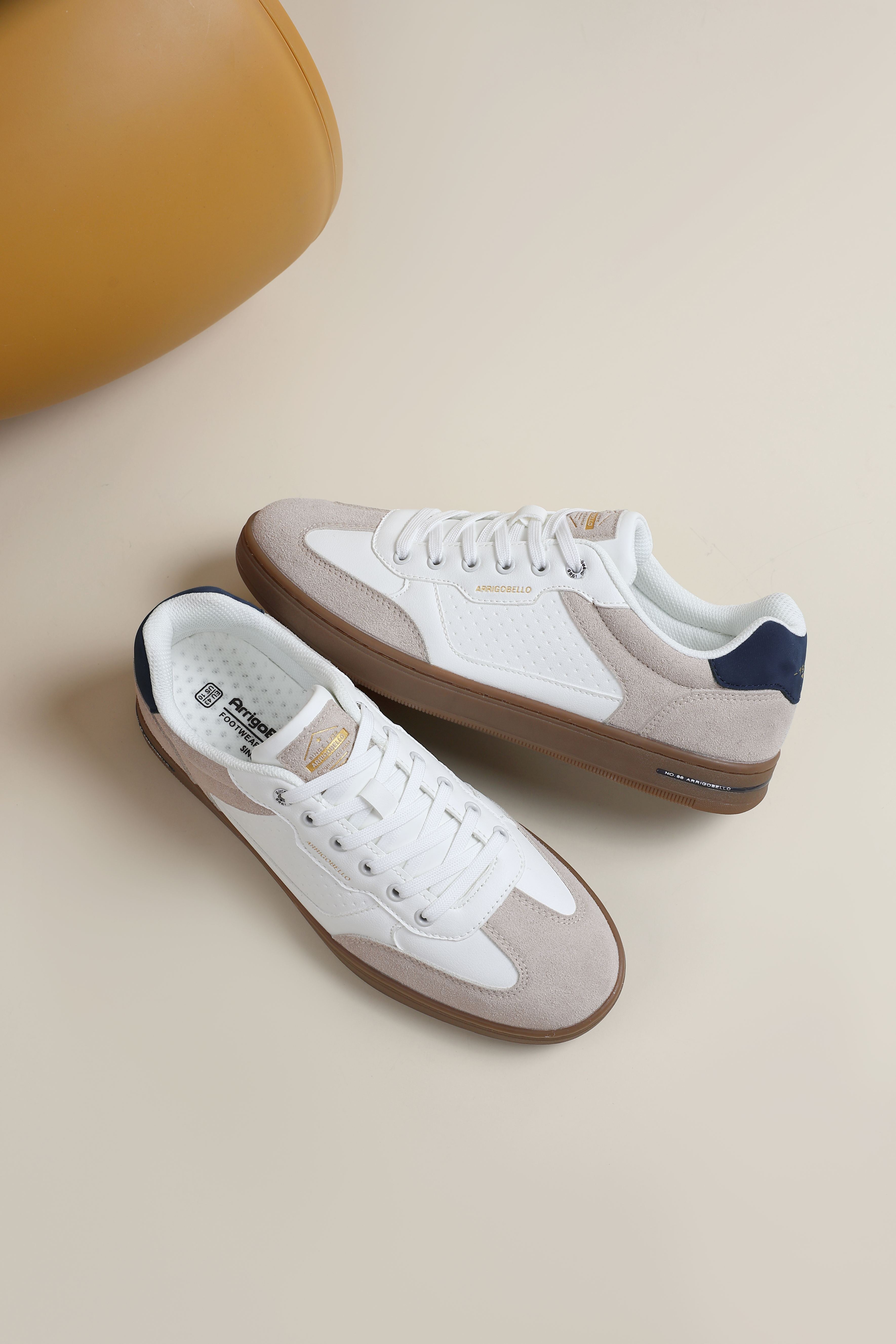 Adidasi casual pentru Barbati, Model Lucis, Talpa cusuta, Piele ecologica, Tip tenesi, Arrigo Bello, Alb