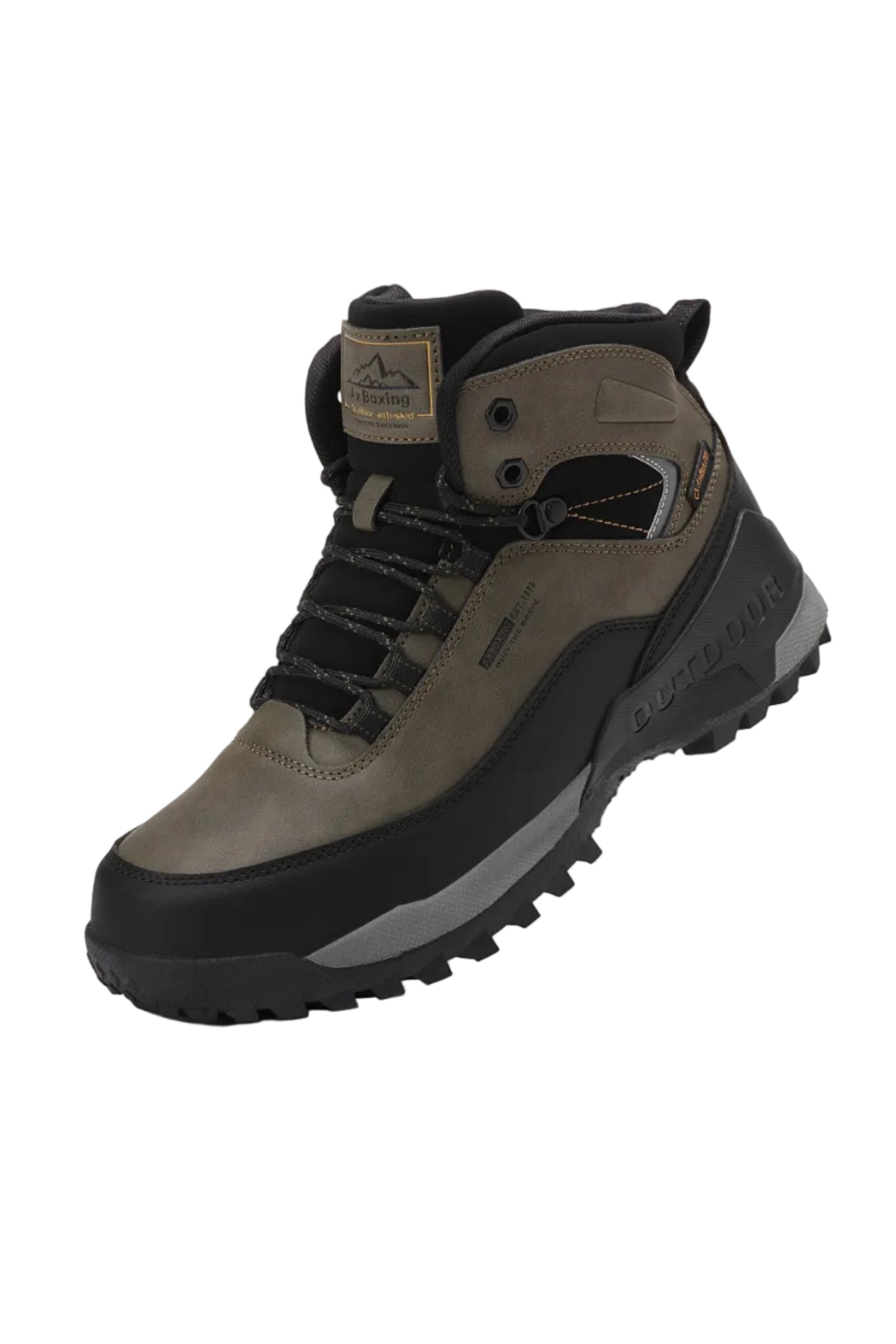 Ghete Imblanite pentru Femei si Adolescenti, Model Luci, Piele Ecologica Premium, Talpa Antiderapanta cu striatii, Ax Boxing, Khaki