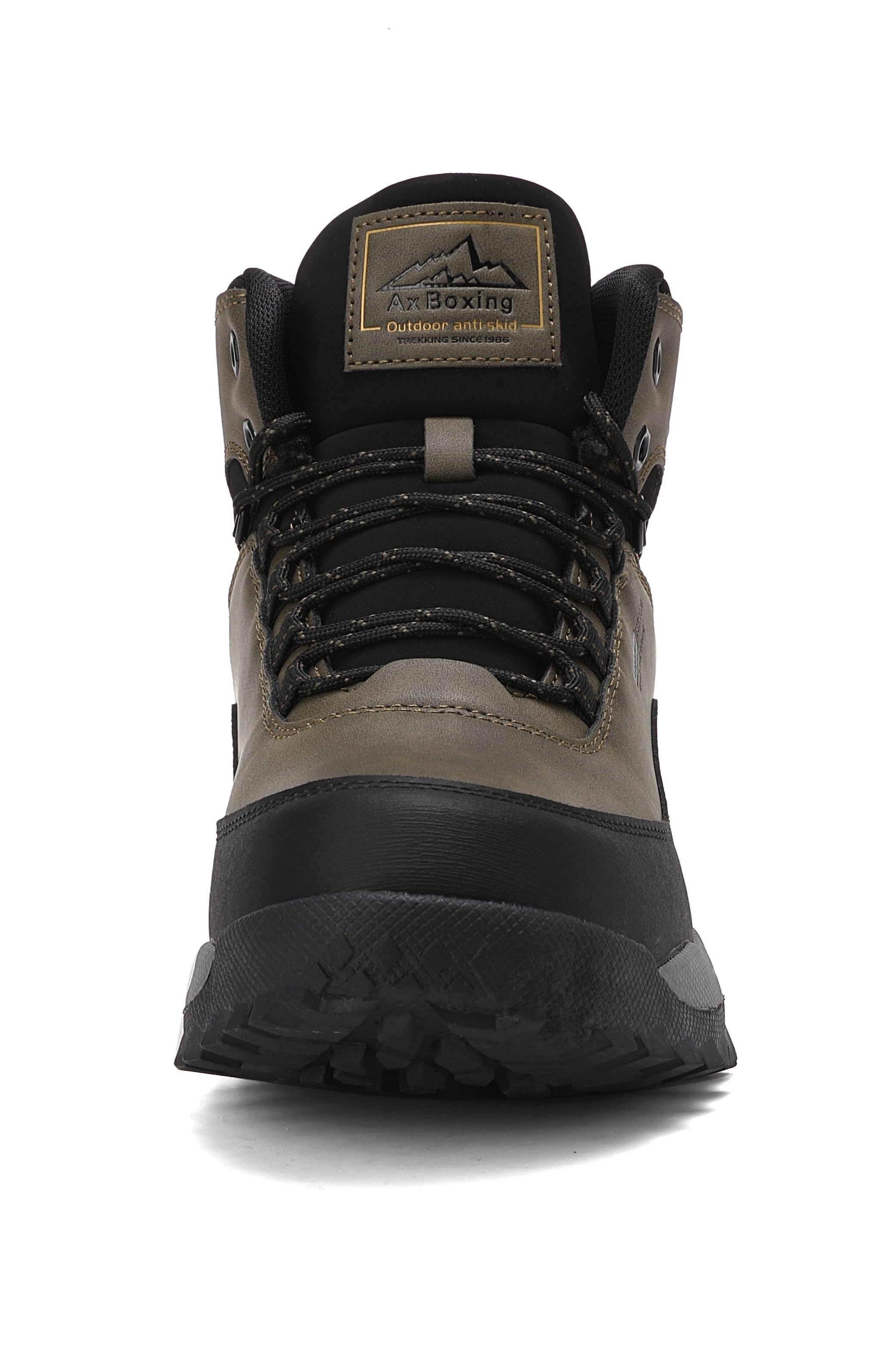 Bocanci Imblaniti pentru Barbati, Model Simon,Piele Ecologica Premium, Talpa Antiderapanta cu striatii, Caldurosi si Confortabili, Ax Boxing, Khaki