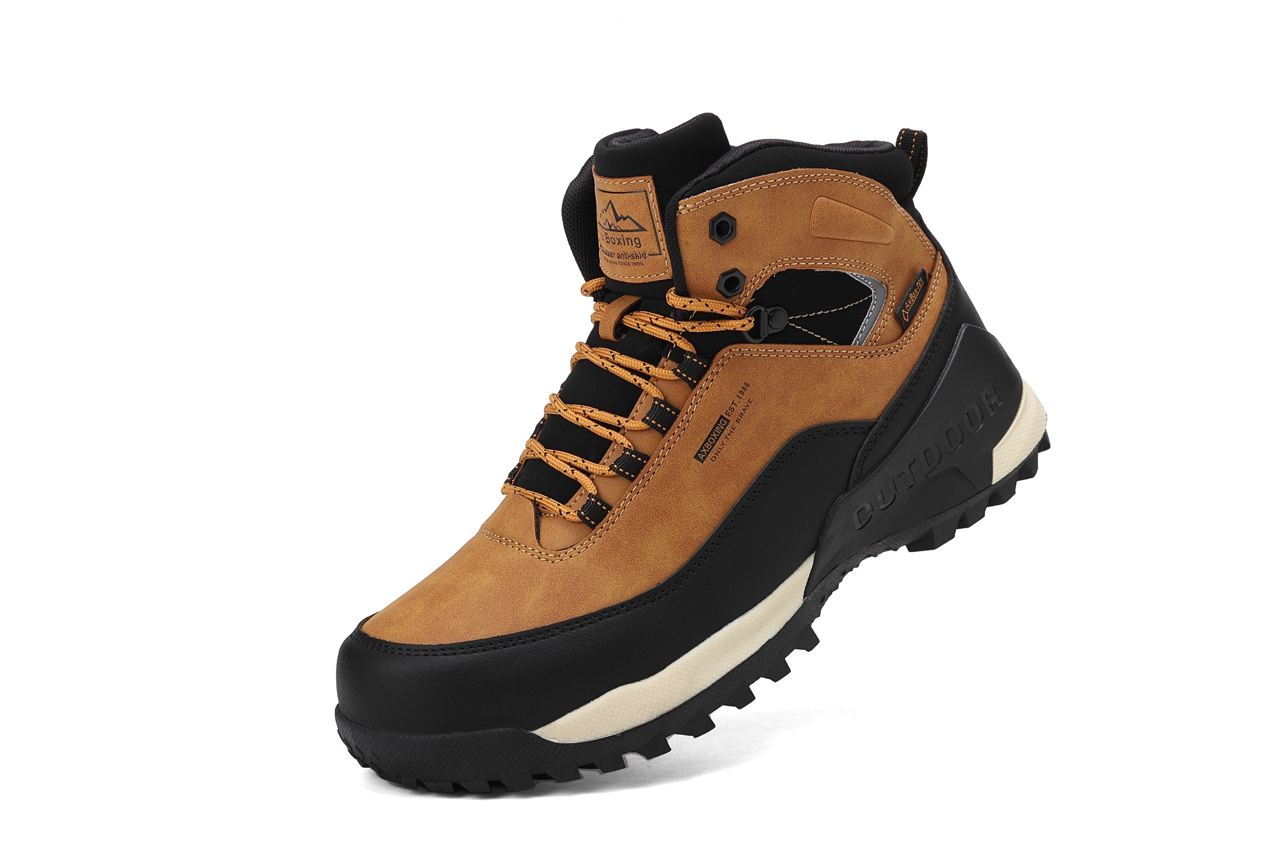 Bocanci Simon Imblaniti pentru Barbati, Piele Ecologica Pemium, Talpa Antiderapanta cu striatii, Caldurosi si Confortabili, Ax Boxing