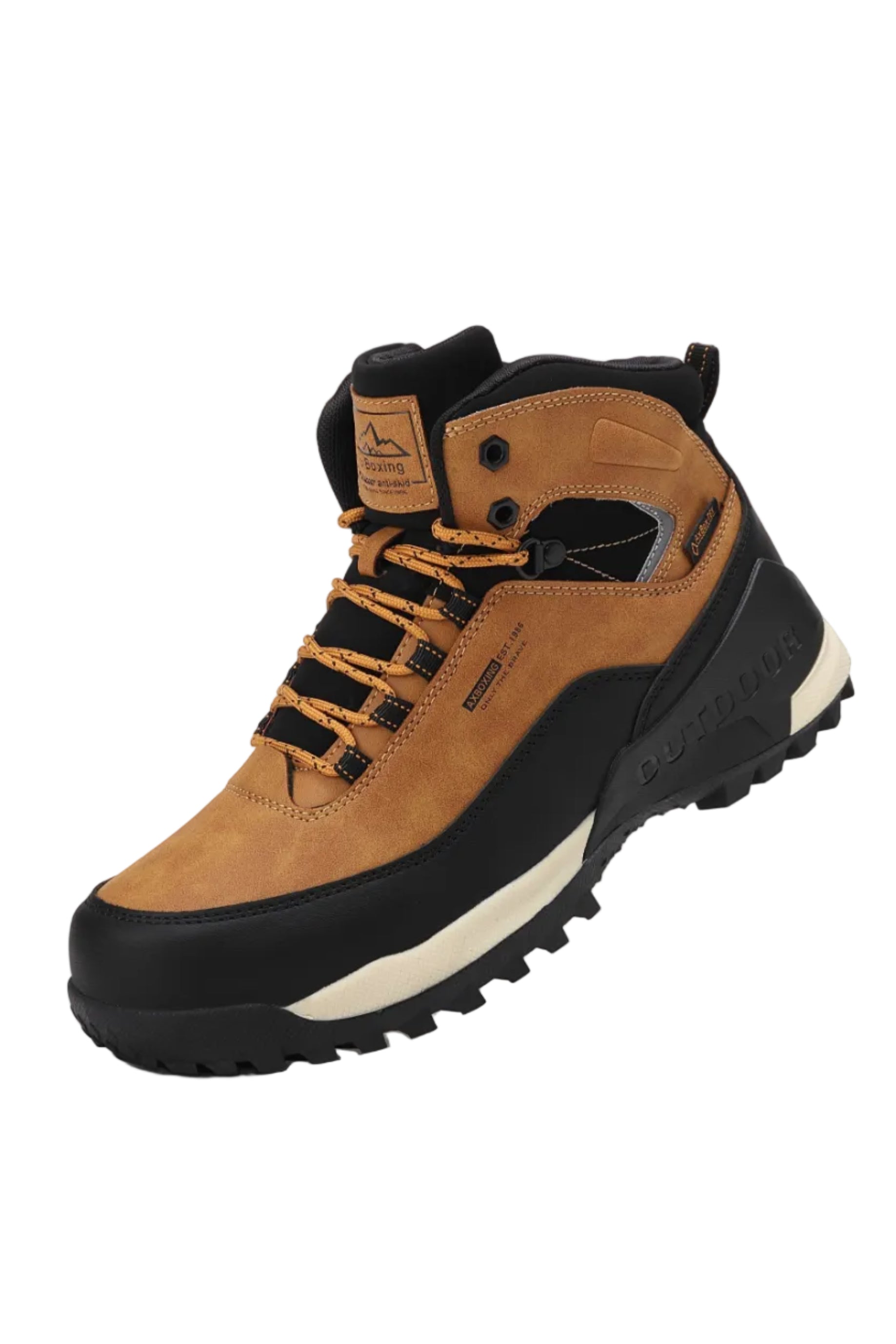 Ghete Imblanite pentru Femei si Adolescenti, Model Luci, Piele Ecologica Premium, Talpa Antiderapanta cu striatii, Ax Boxing, Camel