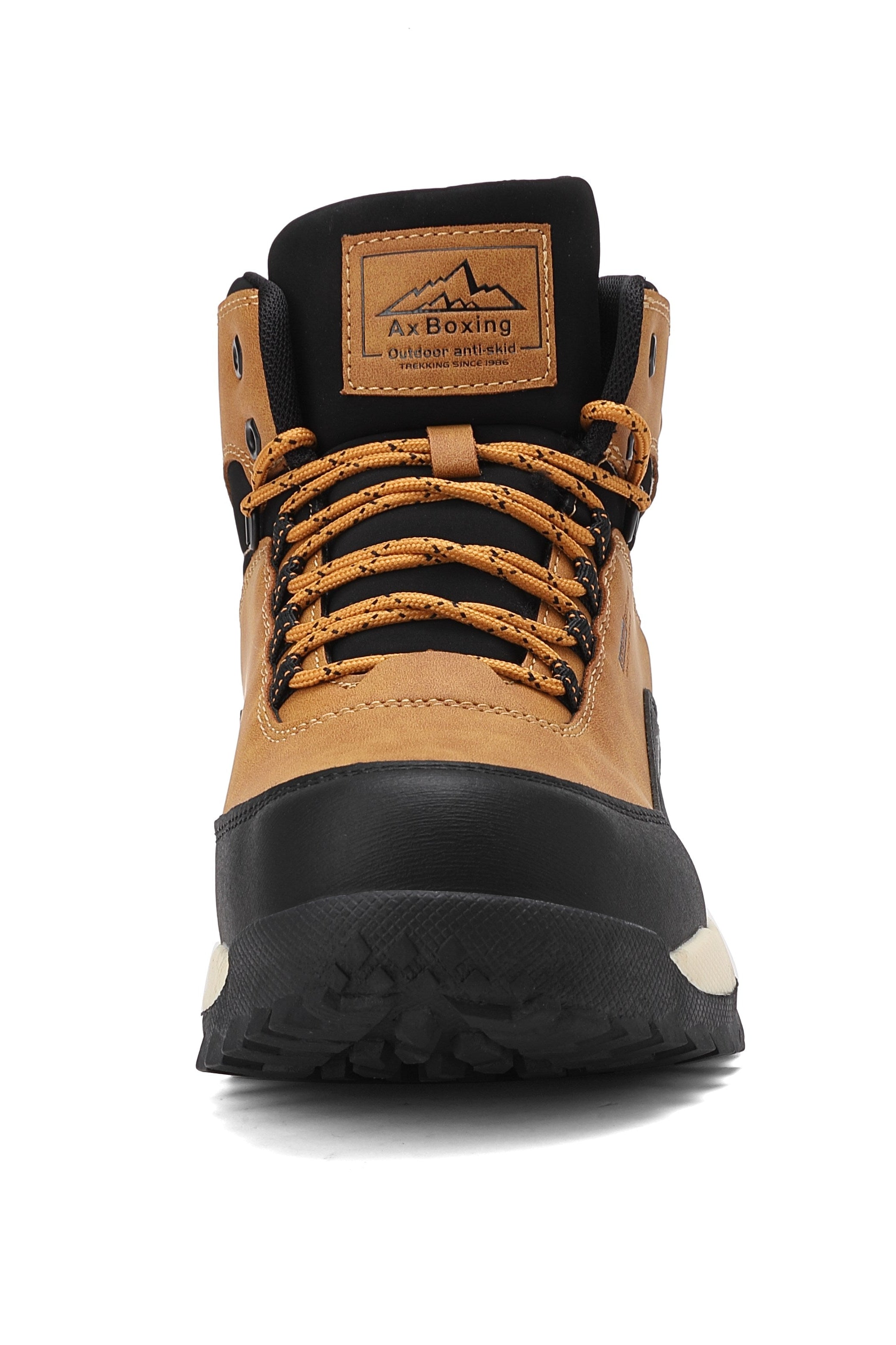 Ghete Imblanite pentru Femei si Adolescenti, Model Luci, Piele Ecologica Premium, Talpa Antiderapanta cu striatii, Ax Boxing, Camel