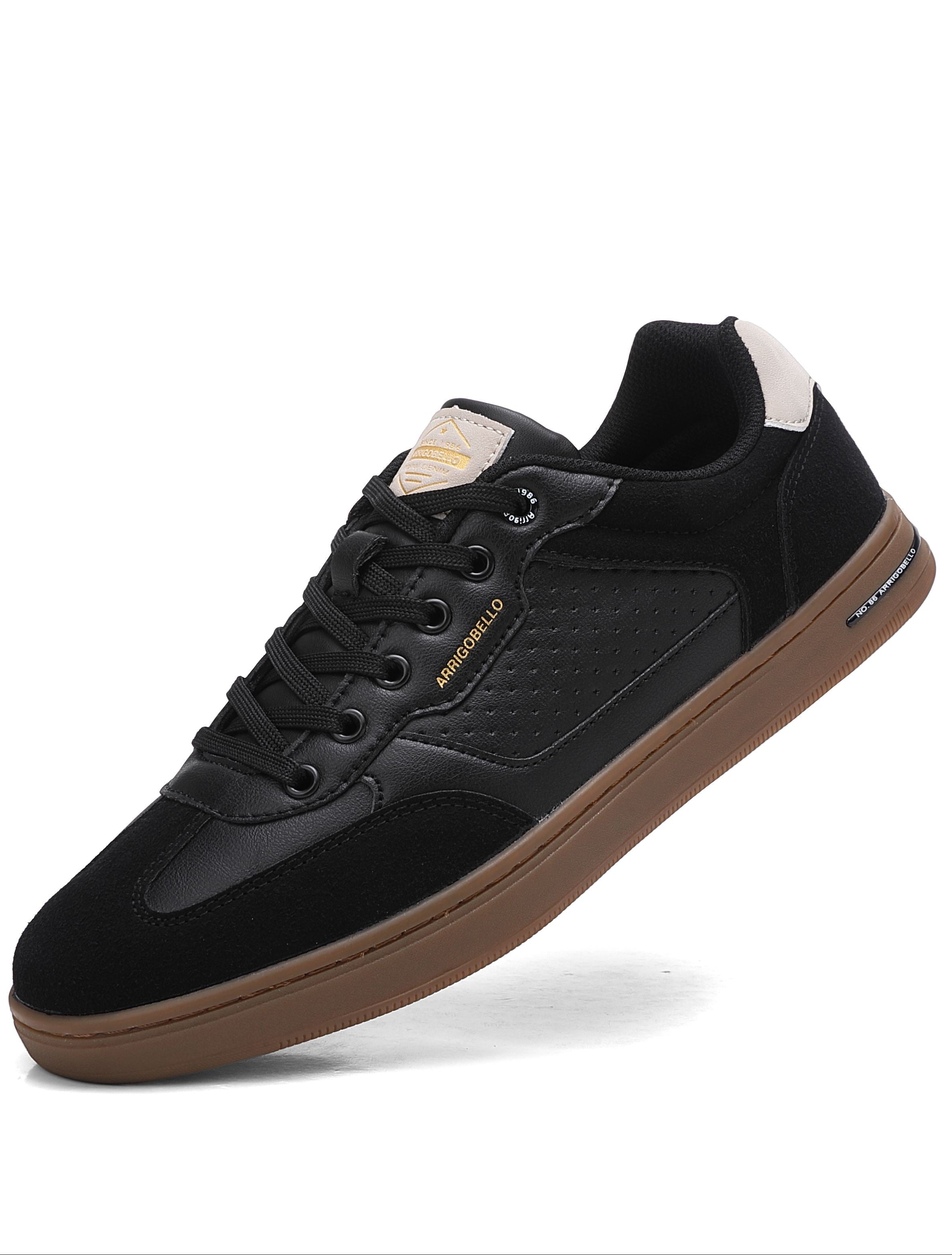 Adidasi casual pentru Barbati, Model Lucis, Talpa cusuta, Piele ecologica, Tip tenesi, Arrigo Bello,Negru