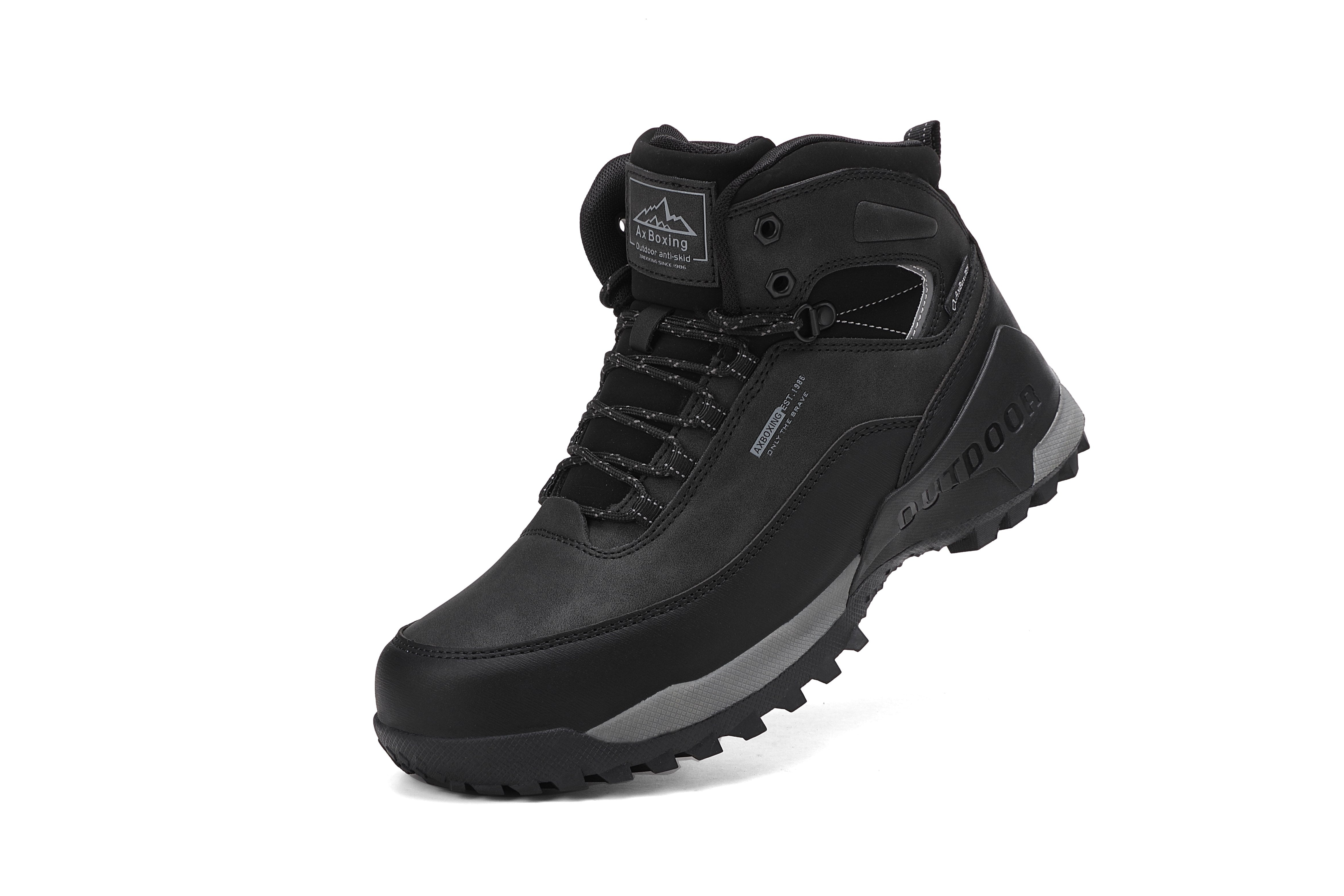 Bocanci Simon Imblaniti pentru Barbati, Piele Ecologica Pemium, Talpa Antiderapanta cu striatii, Caldurosi si Confortabili, Ax Boxing