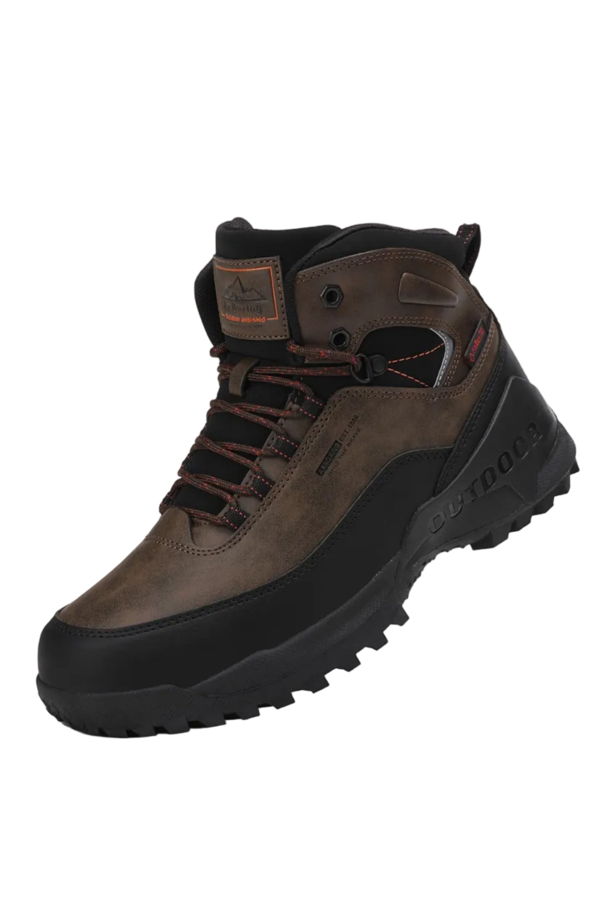 Bocanci Imblaniti pentru Barbati, Model Simon,Piele Ecologica Premium, Talpa Antiderapanta cu striatii, Caldurosi si Confortabili, Ax Boxing, Maro