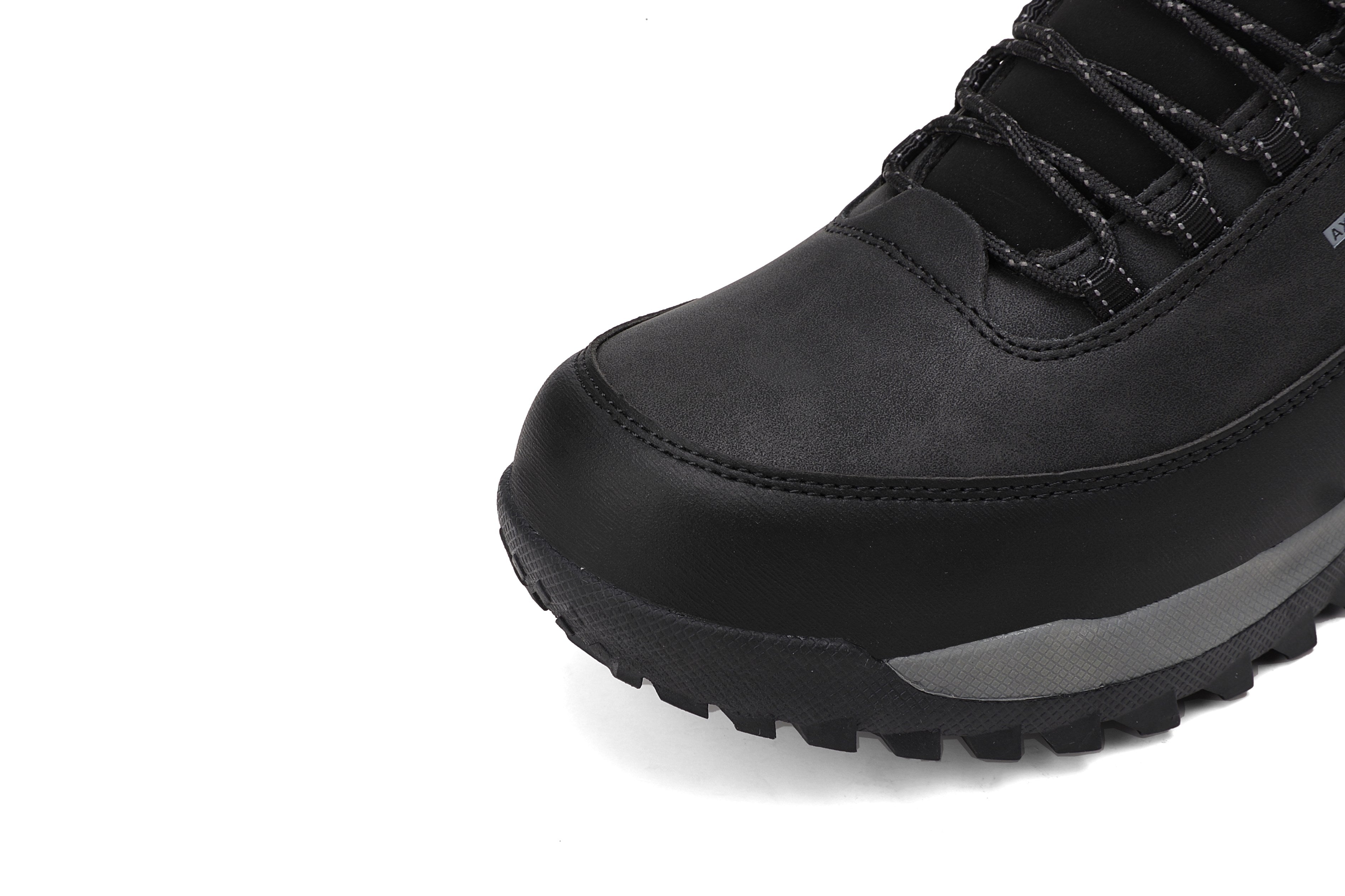Bocanci Imblaniti pentru Barbati, Model Simon,Piele Ecologica Premium, Talpa Antiderapanta cu striatii, Caldurosi si Confortabili, Ax Boxing, Negru