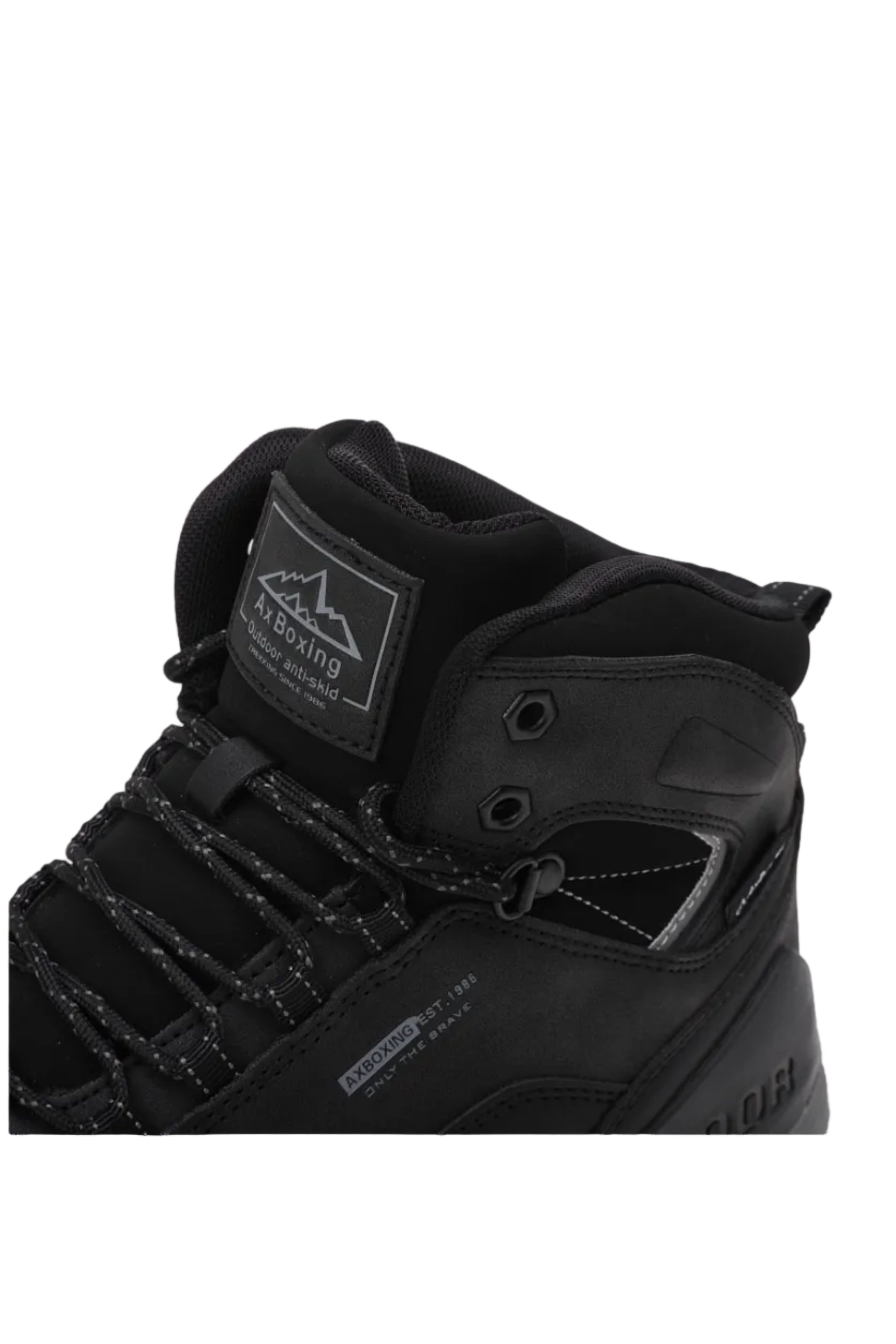 Ghete Imblanite pentru Femei si Adolescenti, Model Luci, Piele Ecologica Premium, Talpa Antiderapanta cu striatii, Ax Boxing, Negru