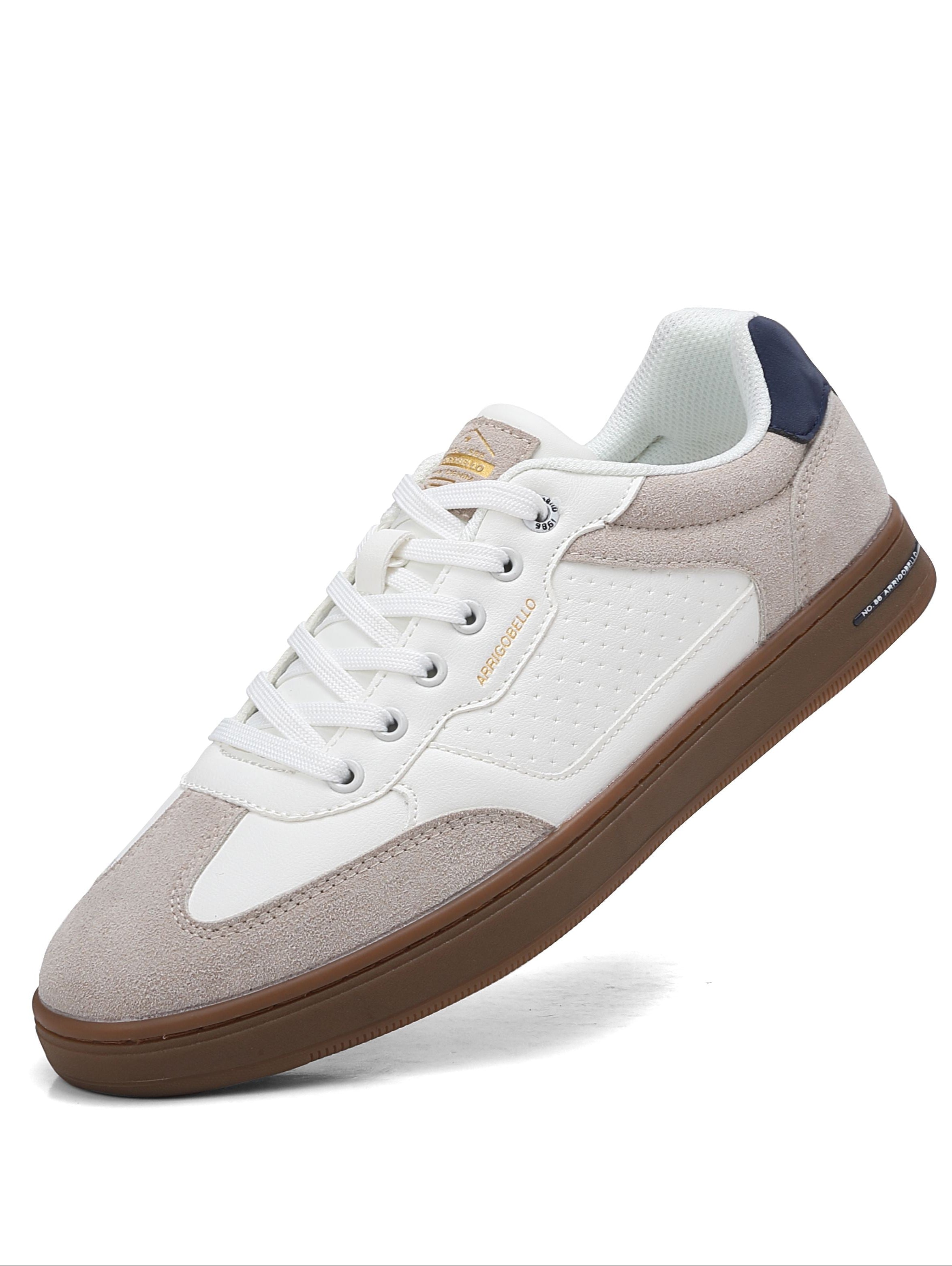 Adidasi casual pentru Barbati, Model Lucis, Talpa cusuta, Piele ecologica, Tip tenesi, Arrigo Bello, Alb