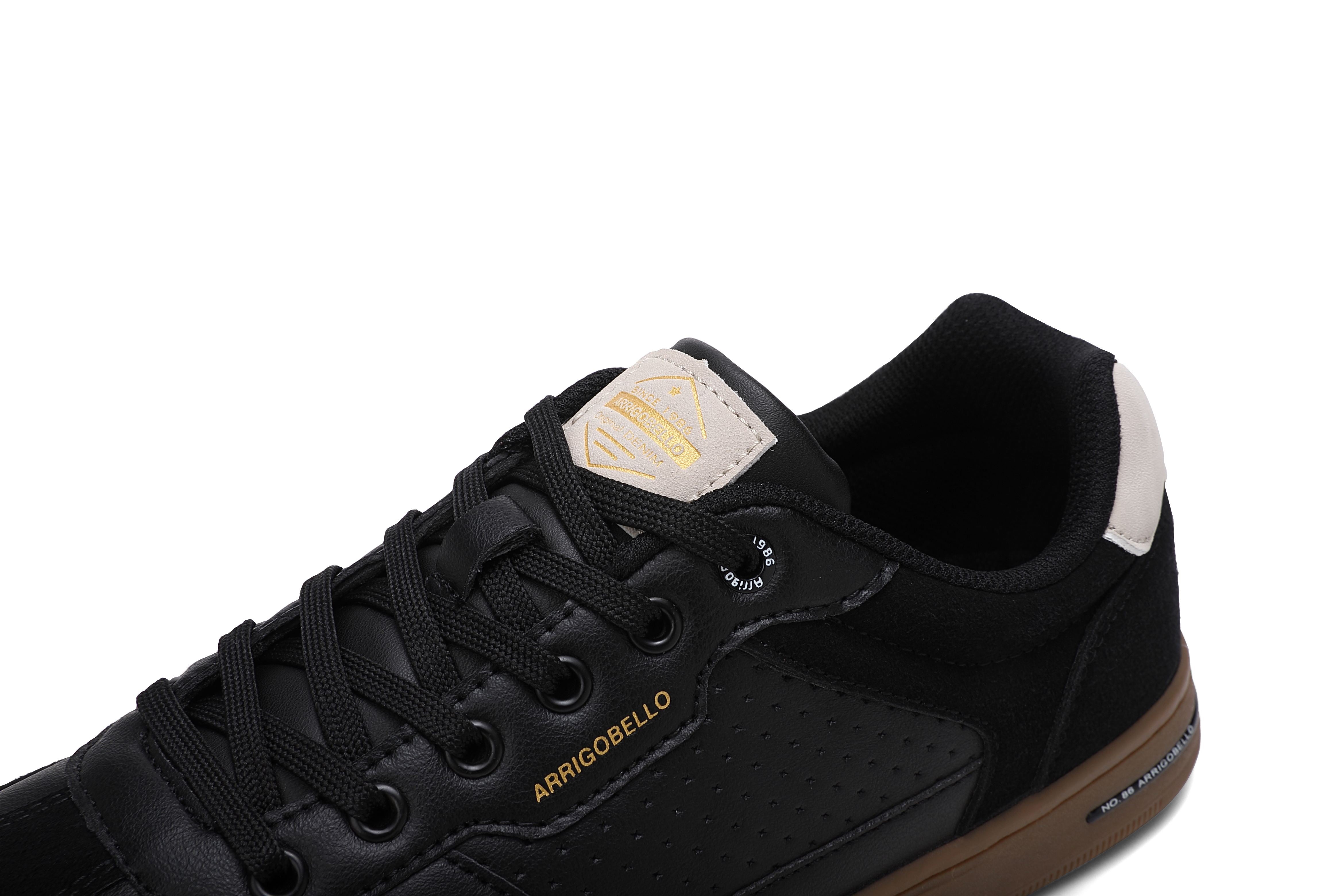 Adidasi casual pentru Barbati, Model Lucis, Talpa cusuta, Piele ecologica, Tip tenesi, Arrigo Bello,Negru