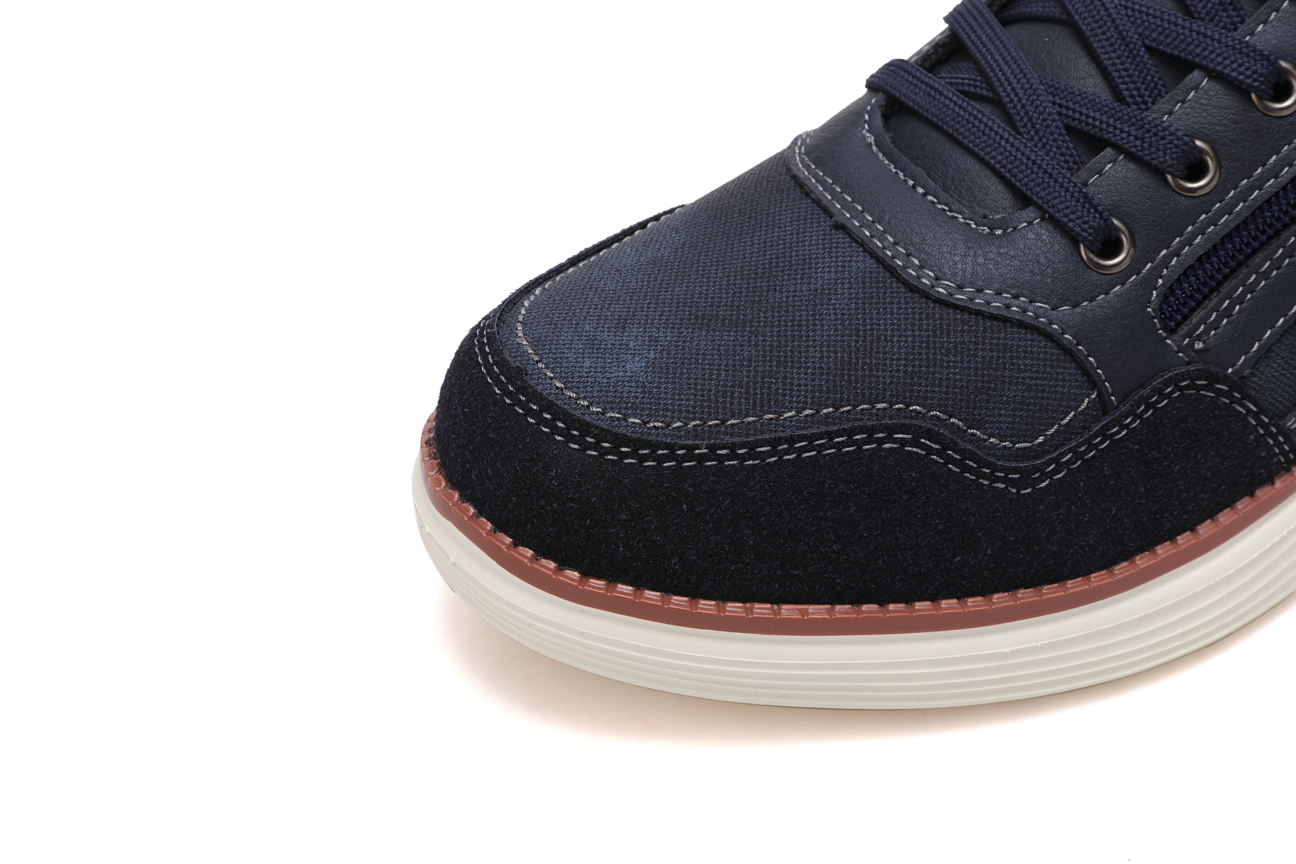 Pantofi casual Bărbați, Model Franco, Piele ecologică, inserții din Piele naturală, Talpă ușoară din Spumă și fermoar funcțional, Arrigo Bello