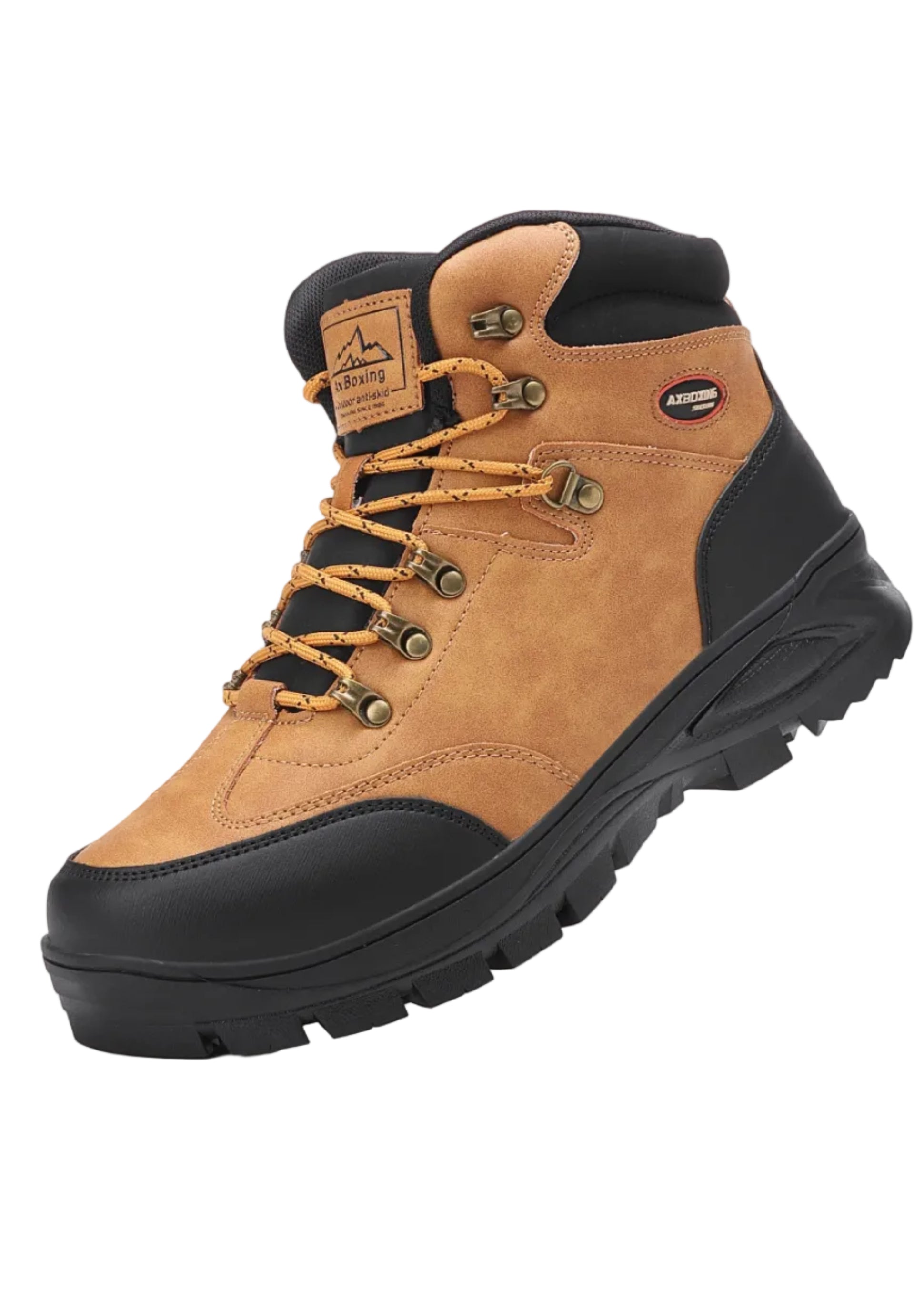 Bocanci Imblaniti pentru Barbati, Model David, Piele ecologica Premium, Talpa Antiderapanta, Caldurosi si Confortabili, Ax Boxing, Camel