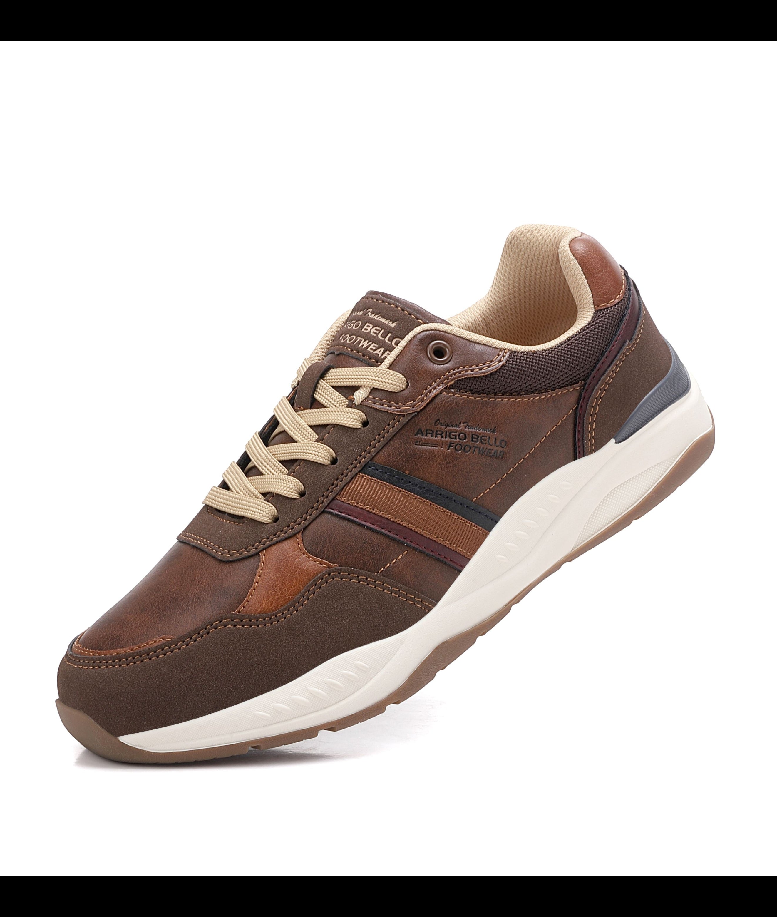 Adidasi casual pentru Barbati, Model Ares, Piele ecologica premium, Talpa usoara, Arrigo Bello, Maro