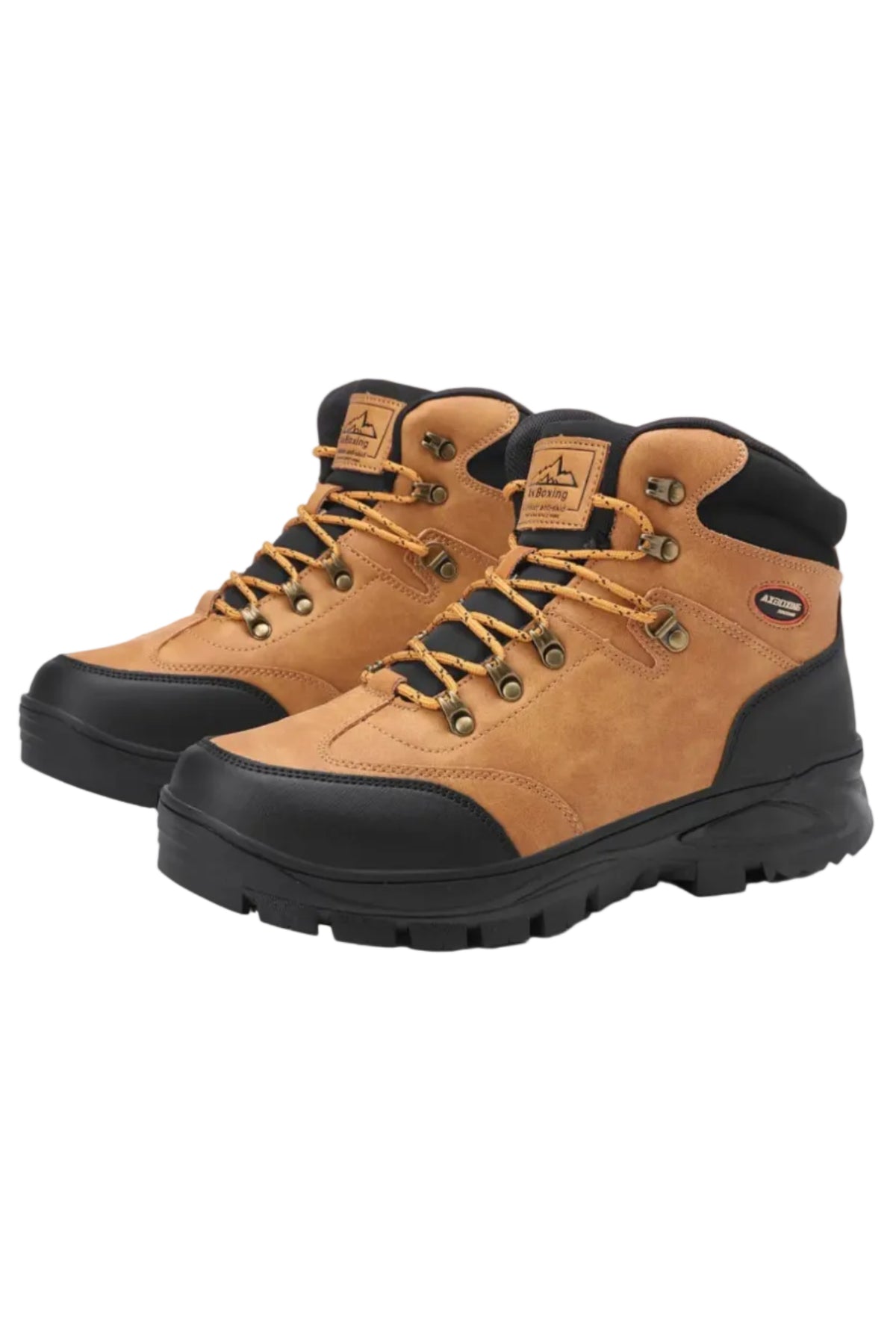 Bocanci Imblaniti pentru Barbati, Model David, Piele ecologica Premium, Talpa Antiderapanta, Caldurosi si Confortabili, Ax Boxing, Camel