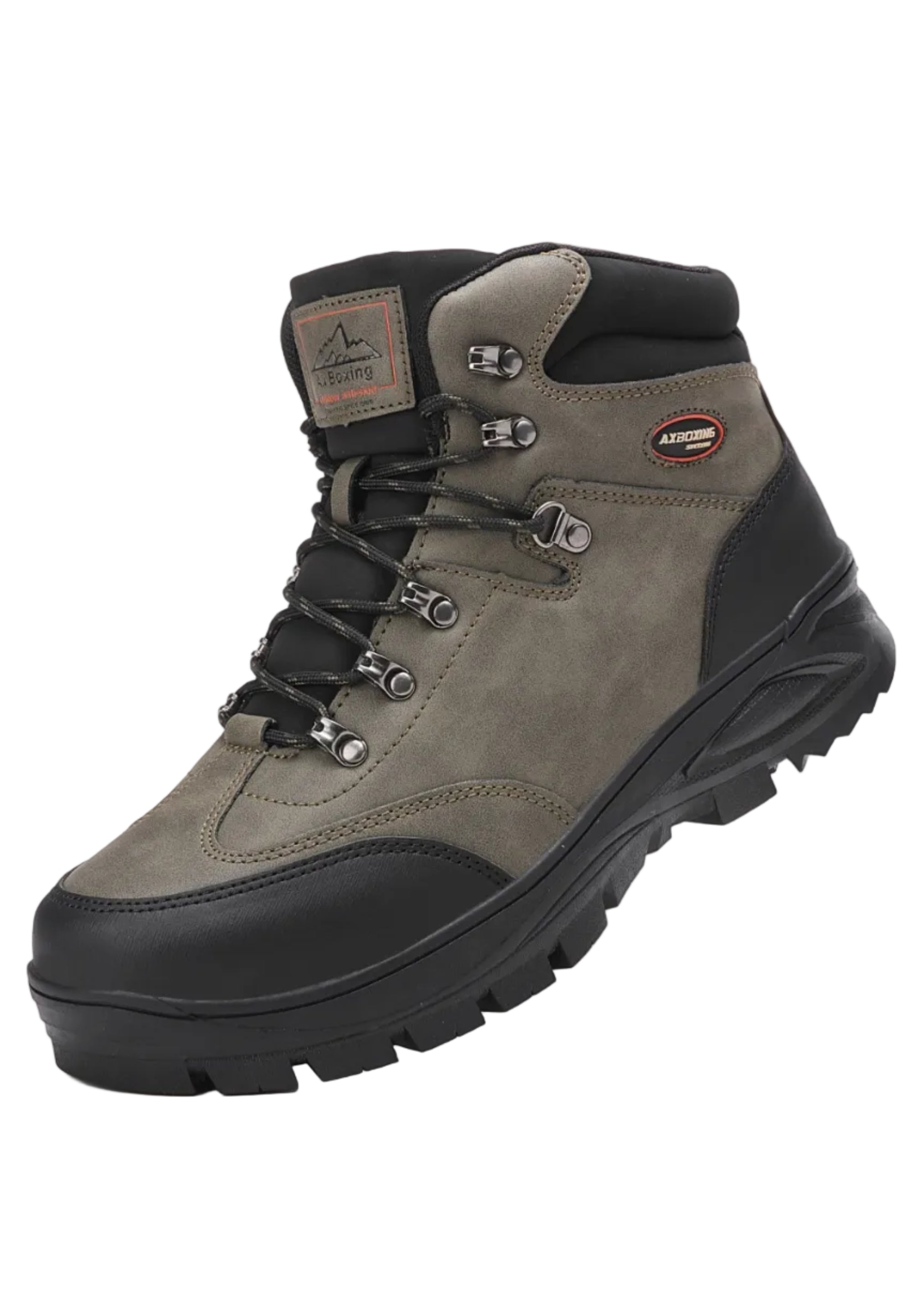 Bocanci Imblaniti pentru Barbati, Model David, Piele ecologica Premium, Talpa Antiderapanta, Caldurosi si Confortabili, Ax Boxing, Khaki