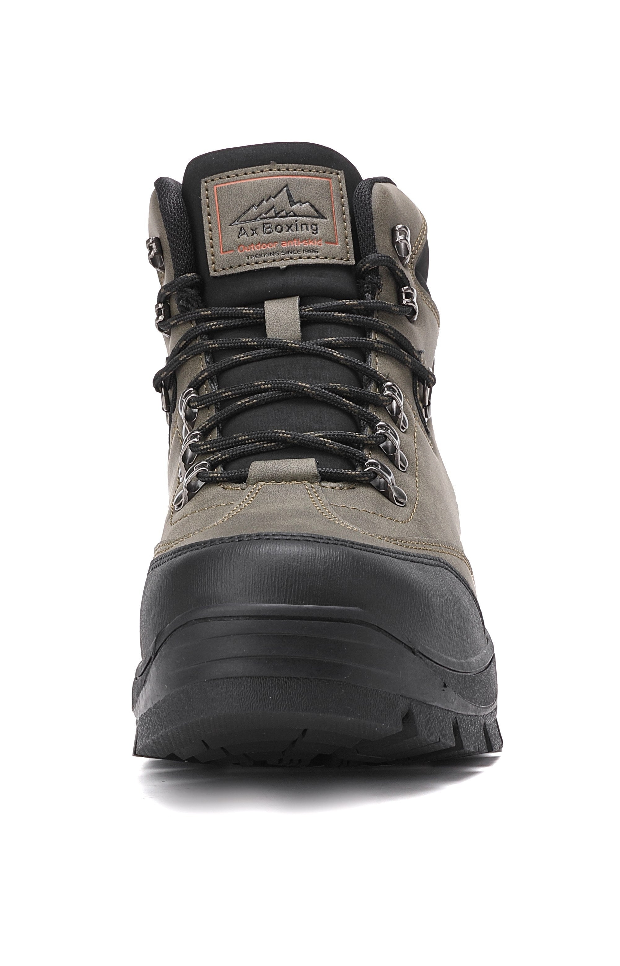 Bocanci Imblaniti pentru Barbati, Model David, Piele ecologica Premium, Talpa Antiderapanta, Caldurosi si Confortabili, Ax Boxing, Khaki