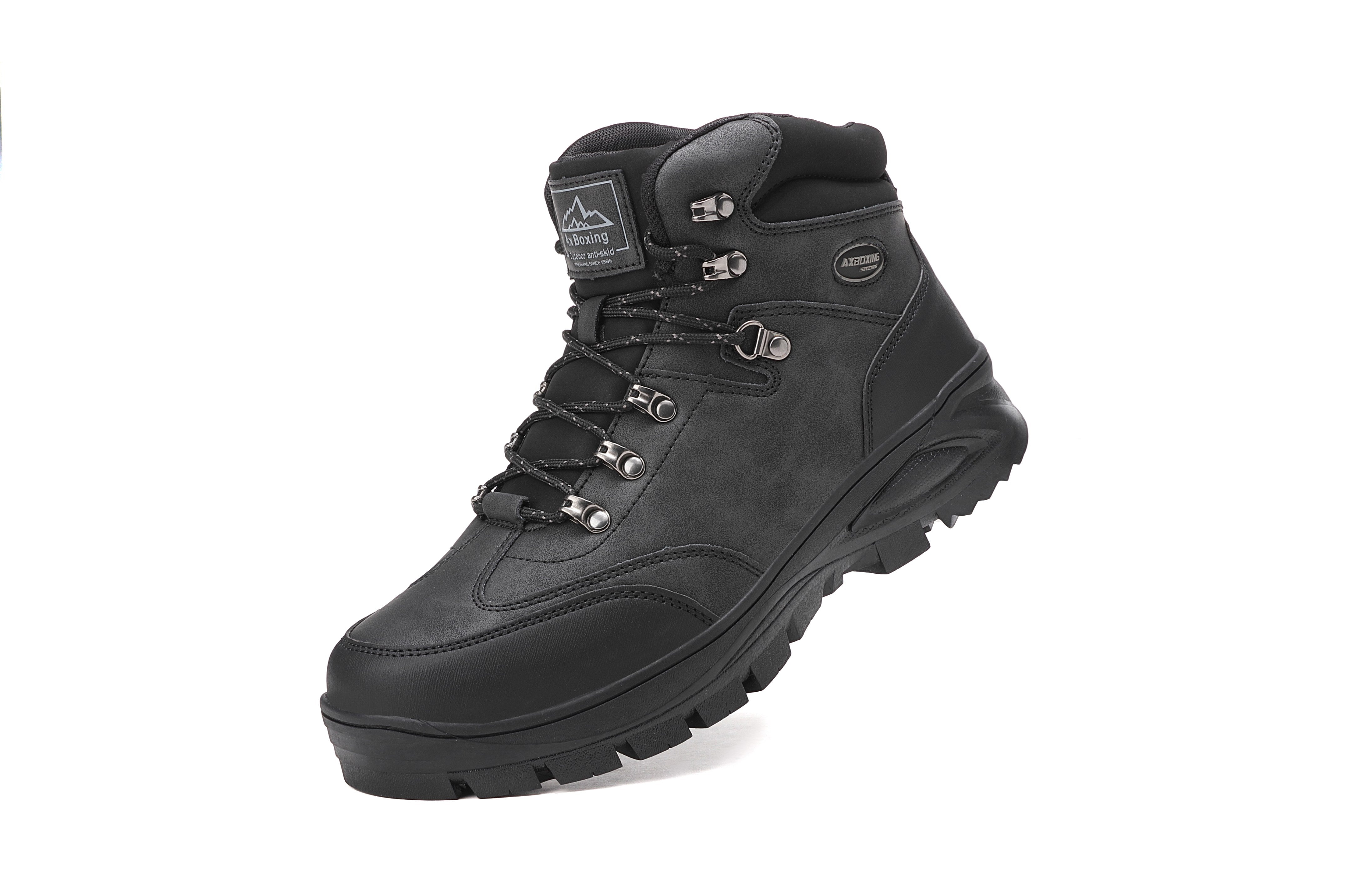 Bocanci Imblaniti David pentru Barbati, Piele ecologica Premium, Talpa Antiderapanta, Caldurosi si Confortabili, Ax Boxing