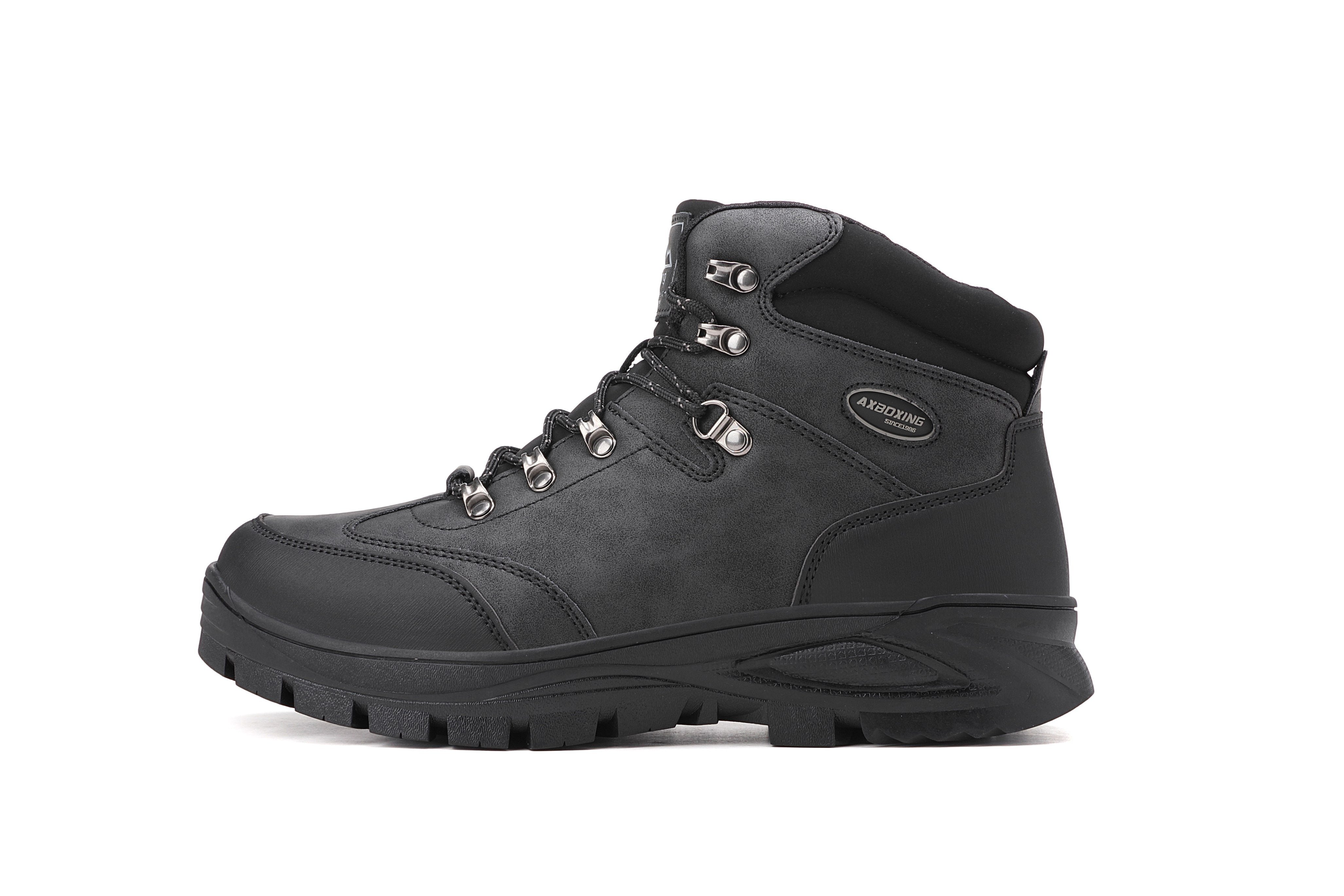 Bocanci Imblaniti David pentru Barbati, Piele ecologica Premium, Talpa Antiderapanta, Caldurosi si Confortabili, Ax Boxing