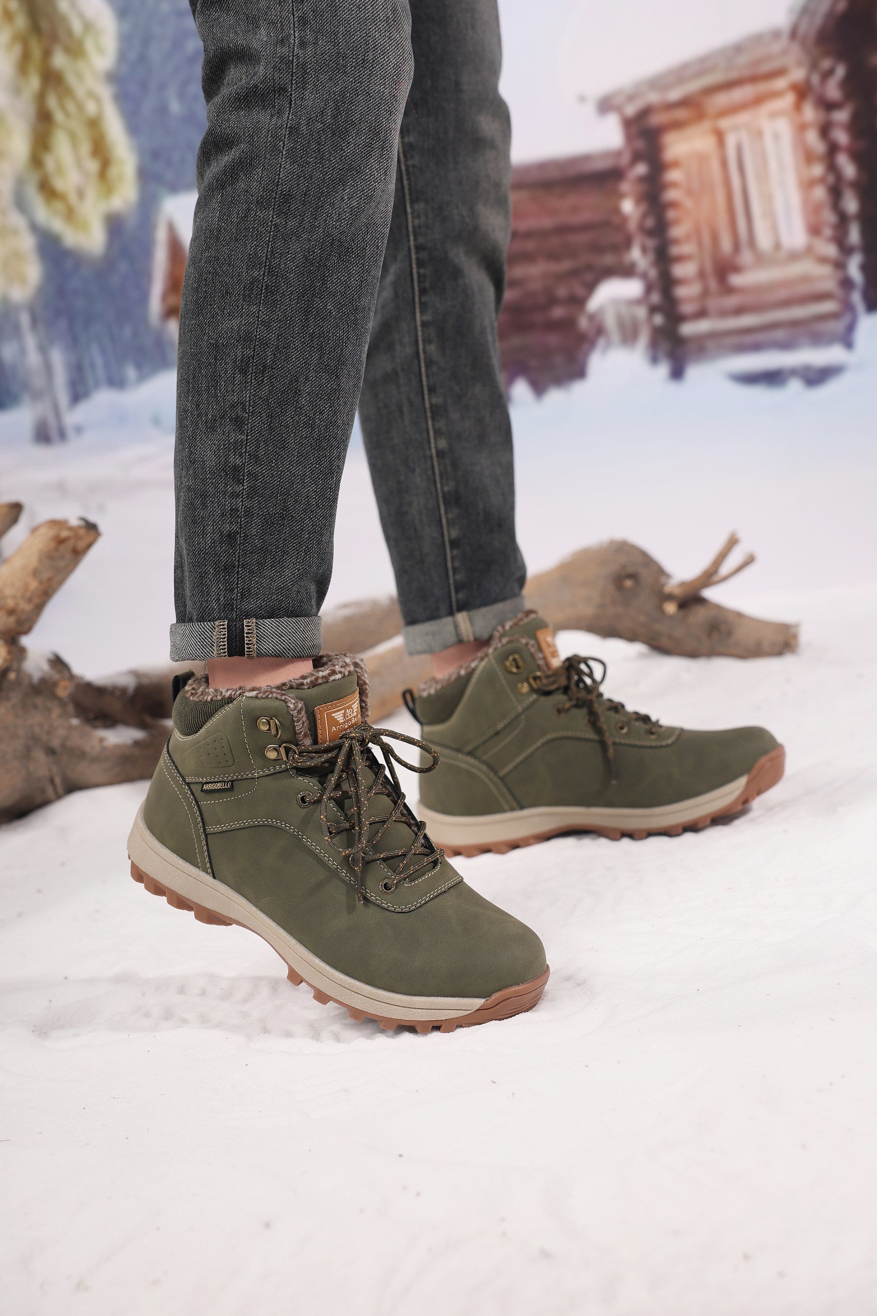 Ghete îmblănite Max pentru bărbați, talpă cusută, piele ecologică, Antiderapante, Arrigo Bello