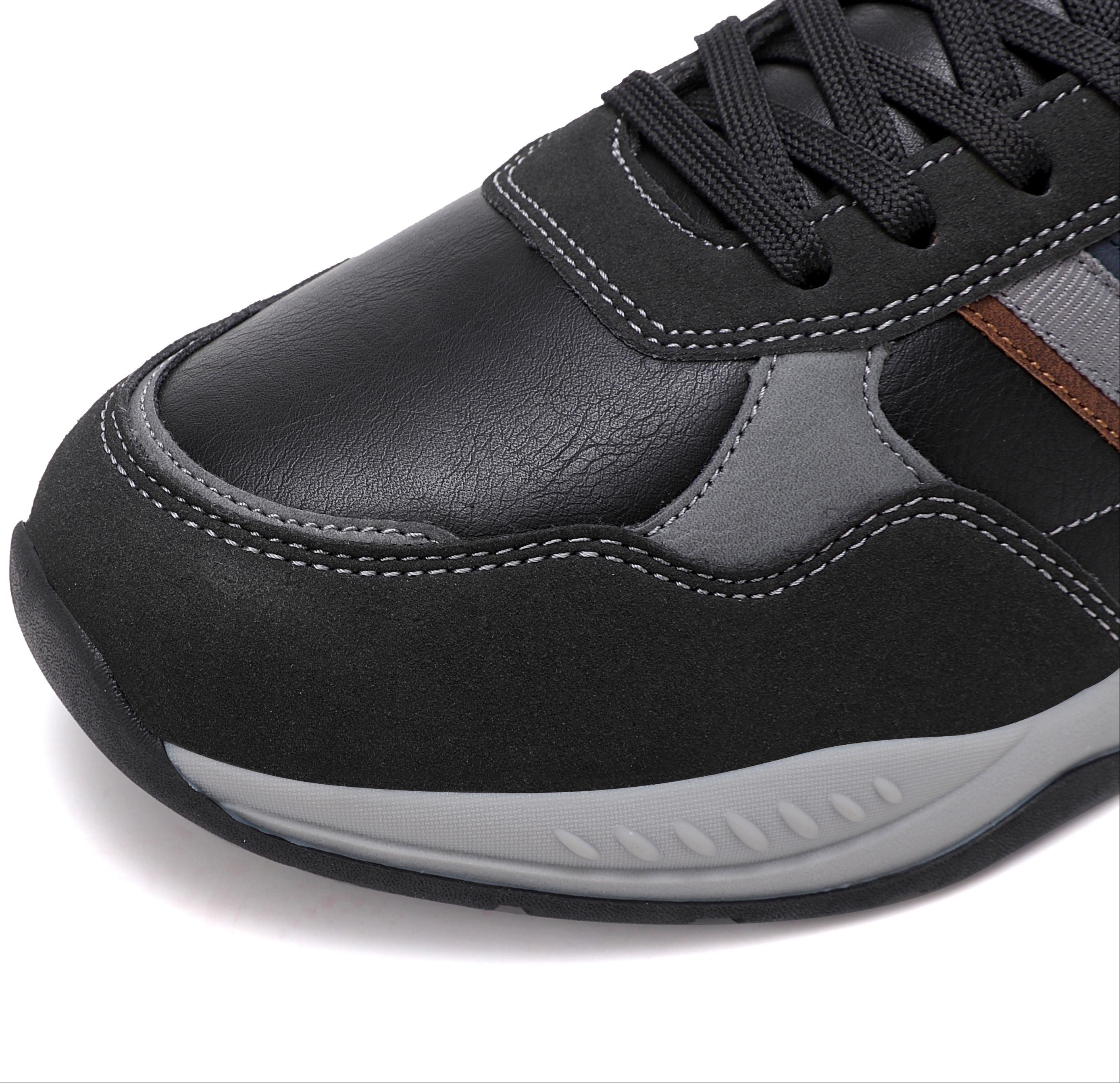 Adidasi casual pentru Barbati, Model Ares, Piele ecologica premium, Talpa usoara, Arrigo Bello, Negru