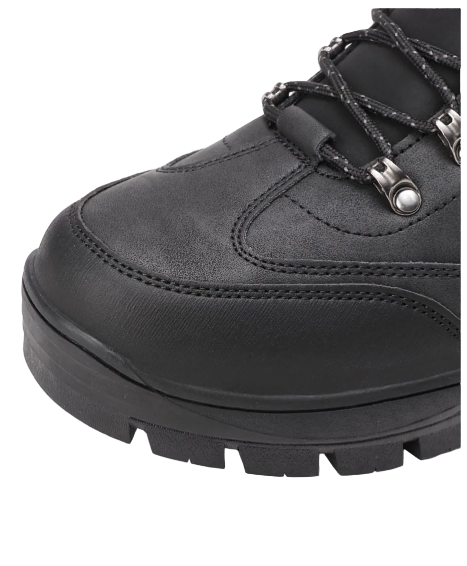 Bocanci Imblaniti pentru Barbati, Model David, Piele ecologica Premium, Talpa Antiderapanta, Caldurosi si Confortabili, Ax Boxing, Negru