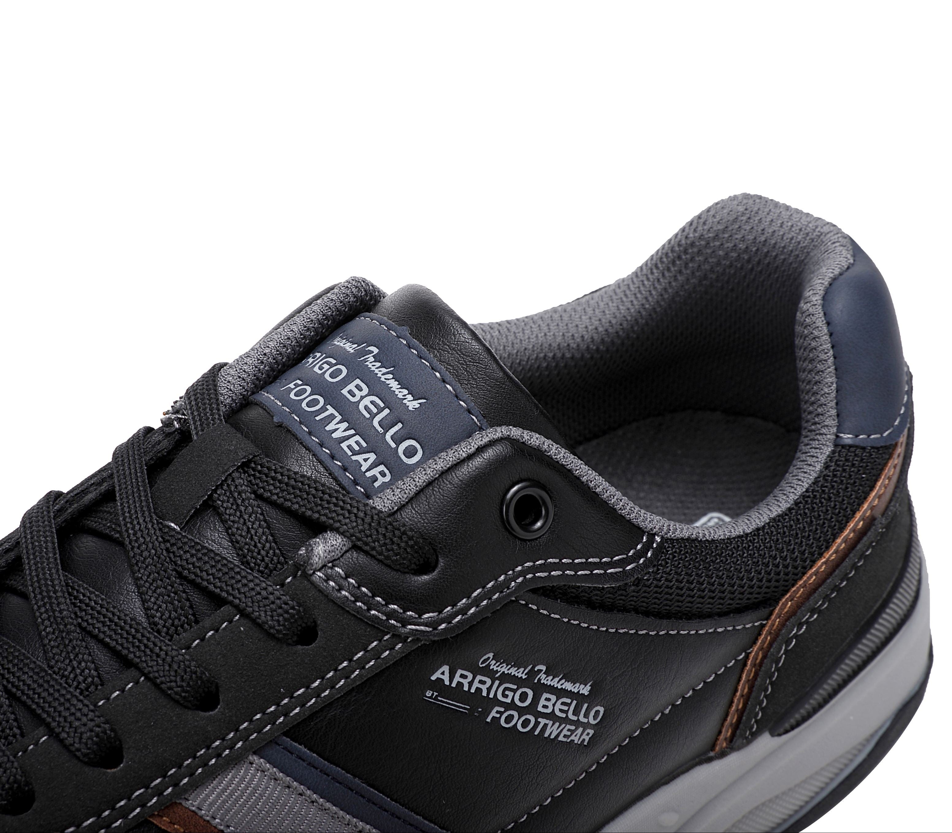 Adidasi casual pentru Barbati, Model Ares, Piele ecologica premium, Talpa usoara, Arrigo Bello, Negru