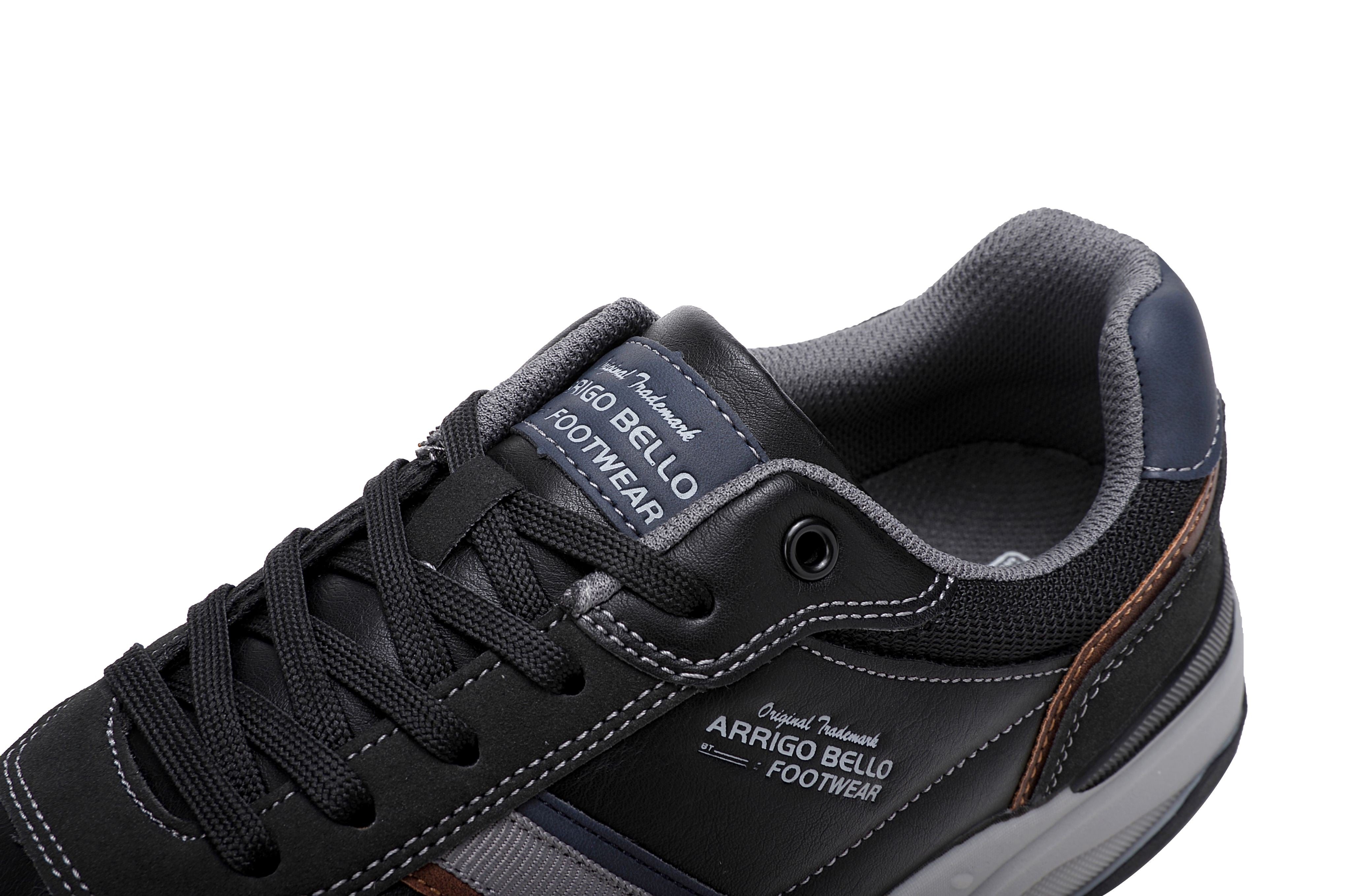 Adidasi casual pentru Barbati, Model Ares, Piele ecologica premium, Talpa usoara, Arrigo Bello, Negru