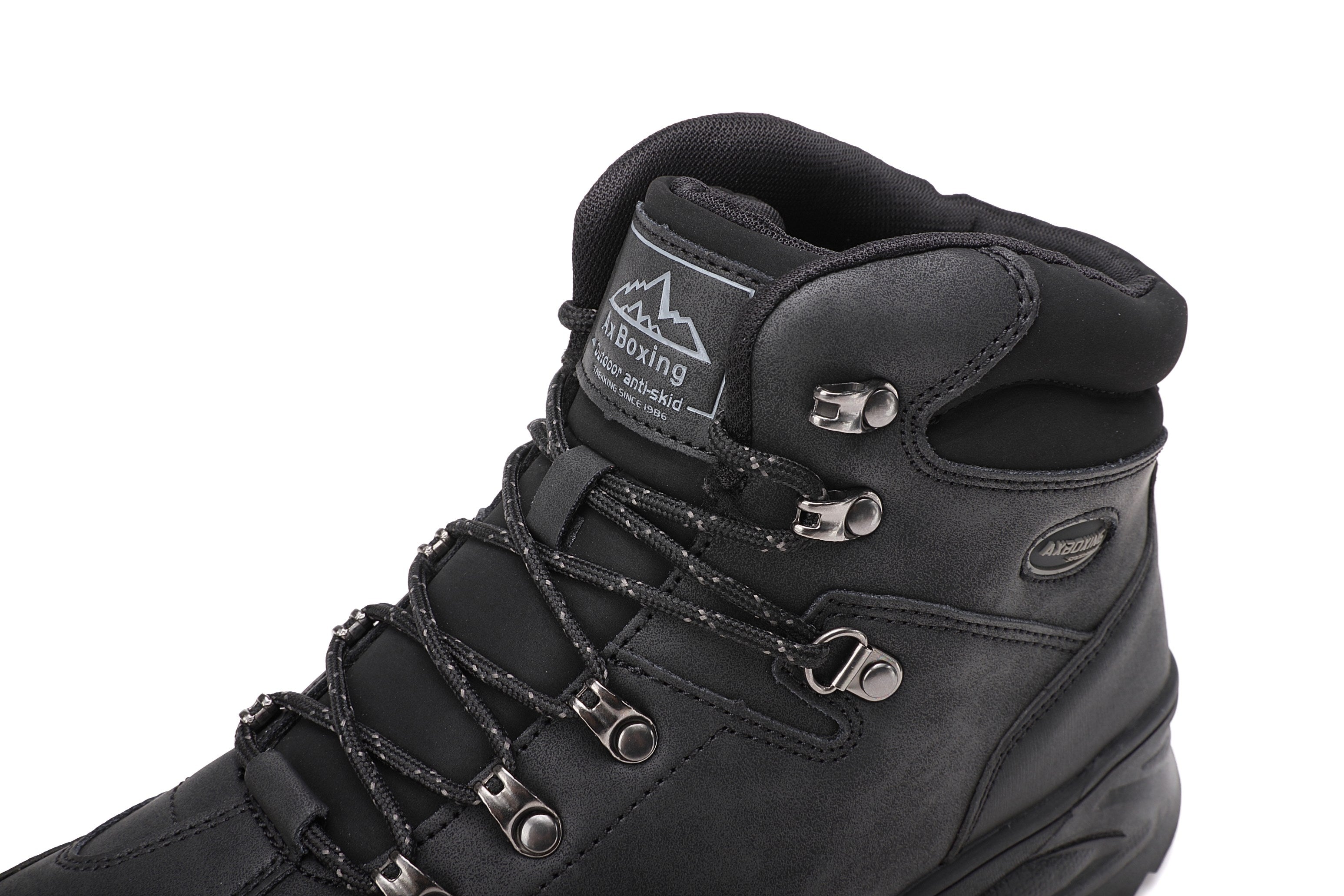 Bocanci Imblaniti David pentru Barbati, Piele ecologica Premium, Talpa Antiderapanta, Caldurosi si Confortabili, Ax Boxing