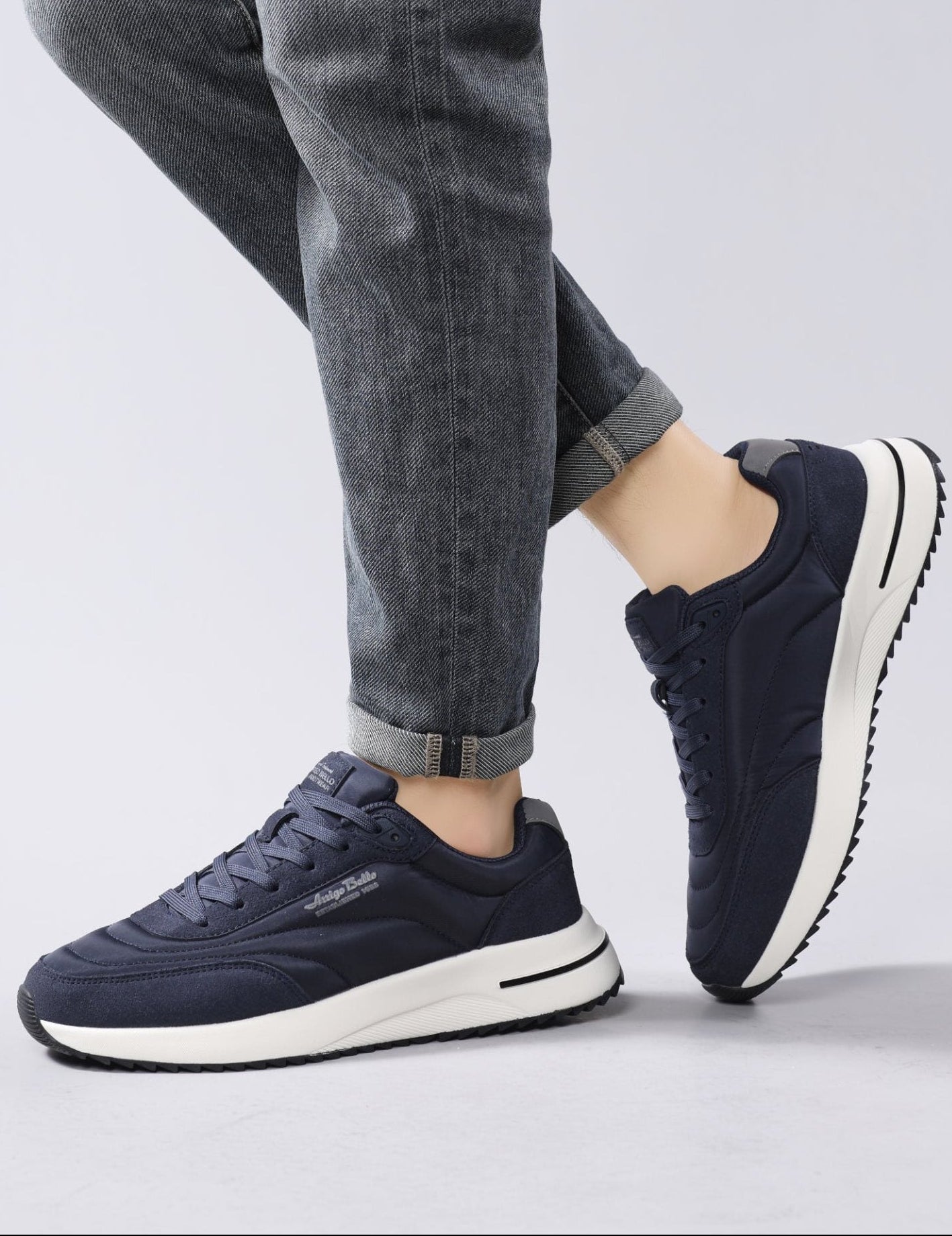 Adidasi casual-sport pentru Barbati, Model Torin, Realizati din textil-fâș si piele ecologica, Talpa usoara, Arrigo Bello, Khaki