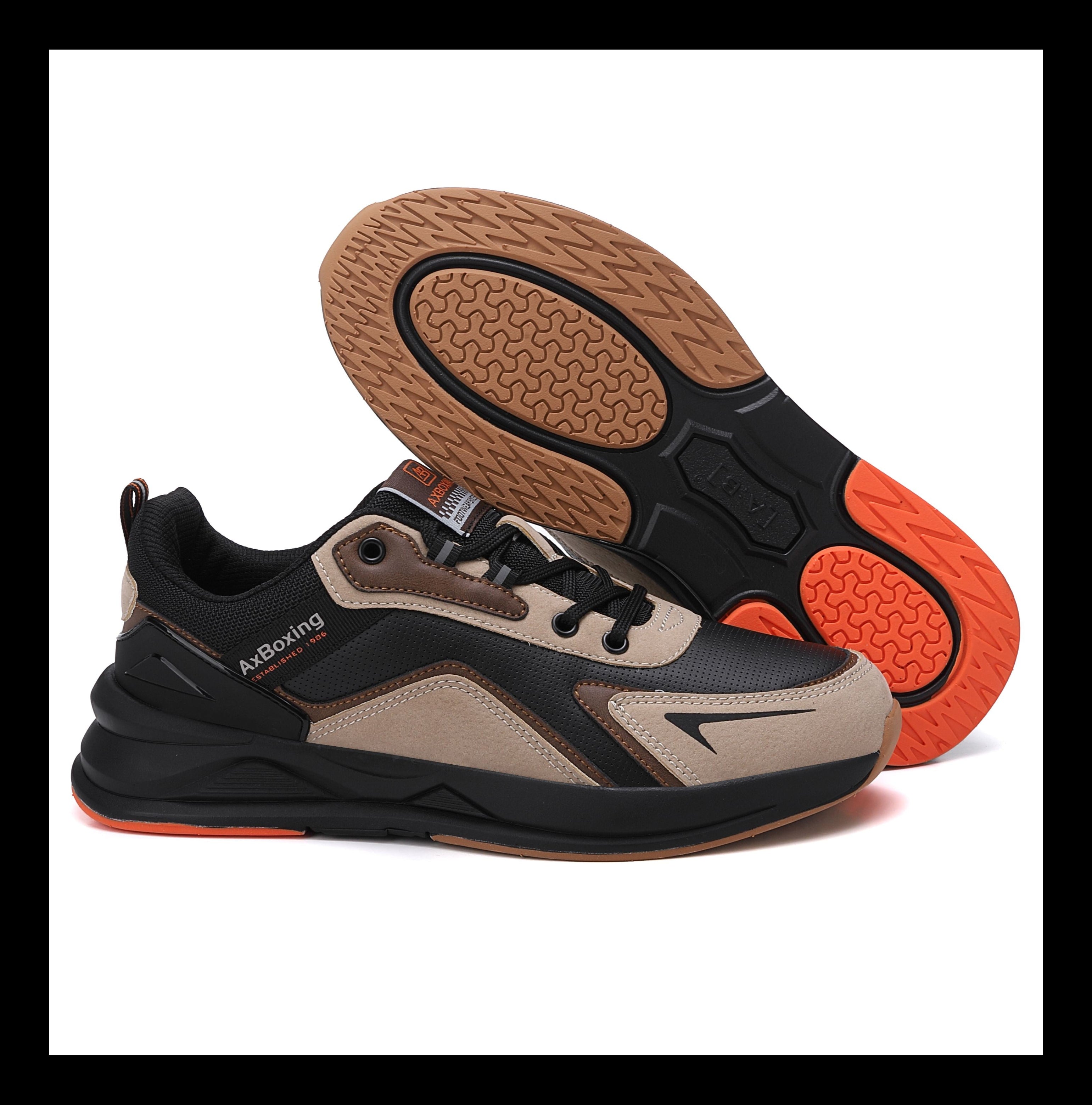 Adidasi sport Barbati, Model Kairo, Talpa usoara din spuma, Piele ecologica, Comozi si rezistenti, Ax Boxing, Maro