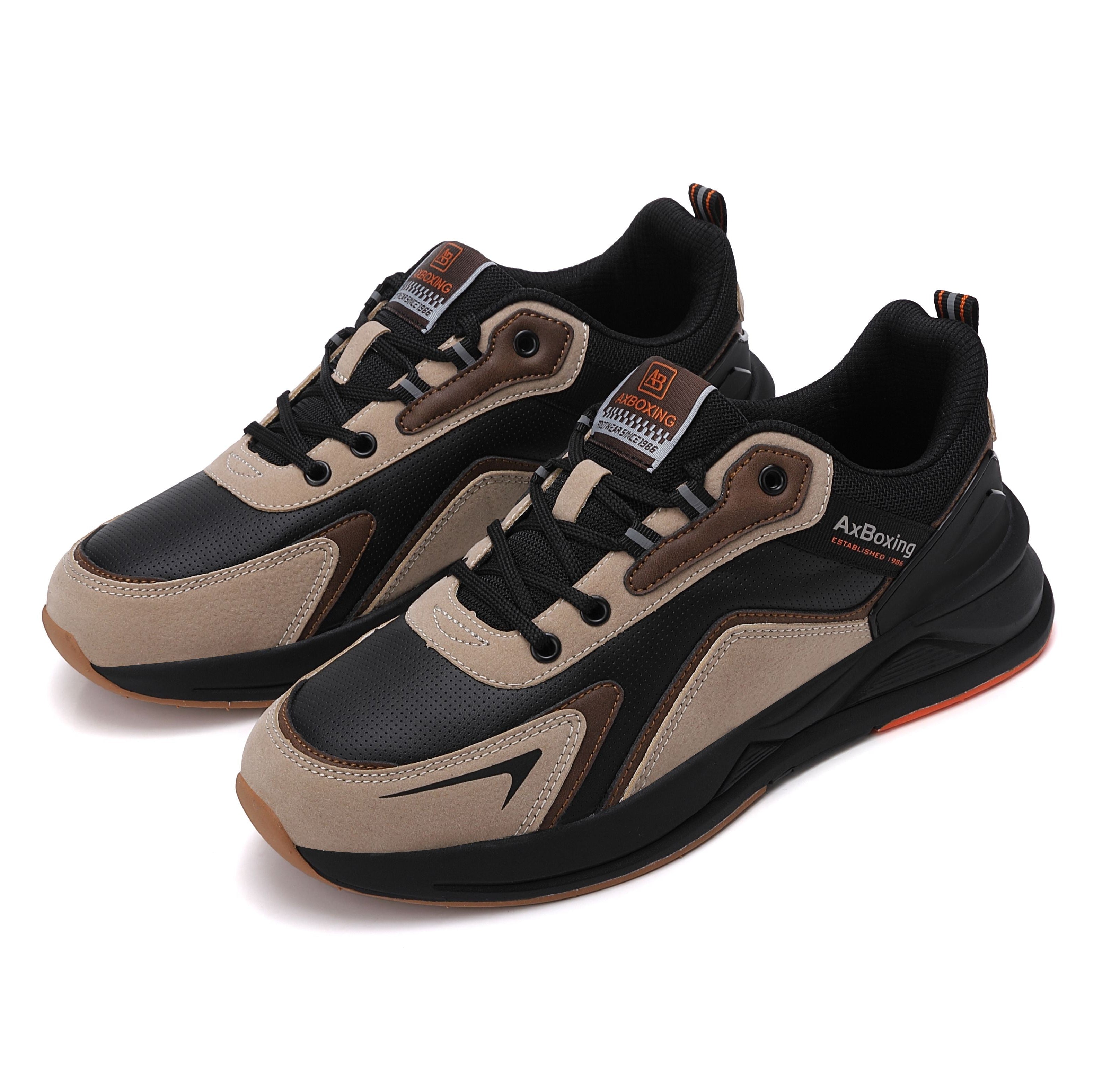 Adidasi sport Barbati, Model Kairo, Talpa usoara din spuma, Piele ecologica, Comozi si rezistenti, Ax Boxing, Maro