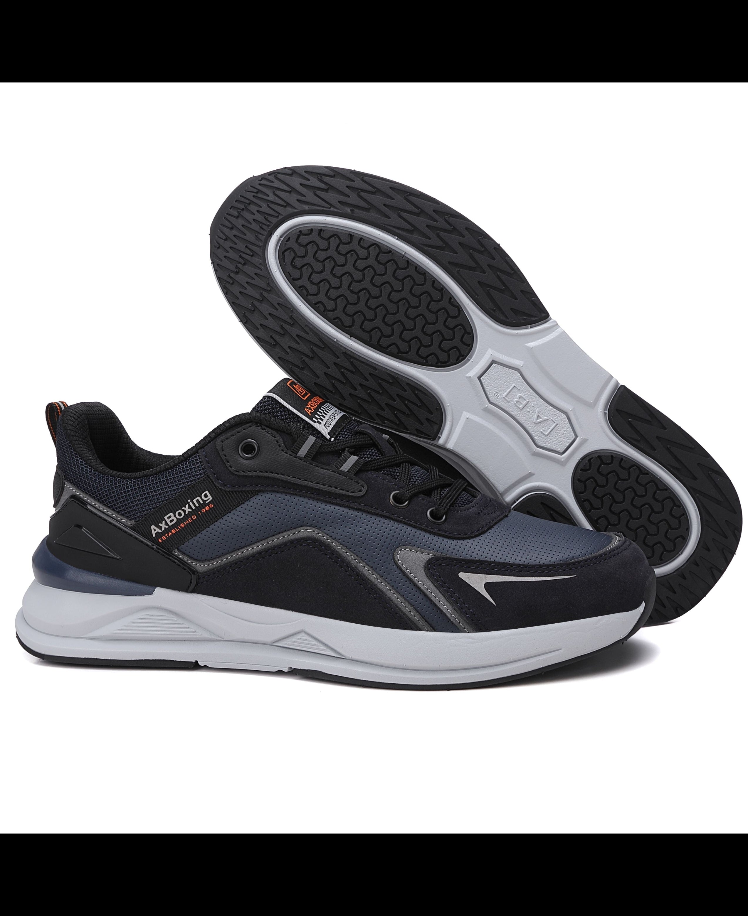 Adidasi sport pentru Unisex, Model Loris, Talpa usoara de spuma, Piele ecologica, Ax Boxing,Gri