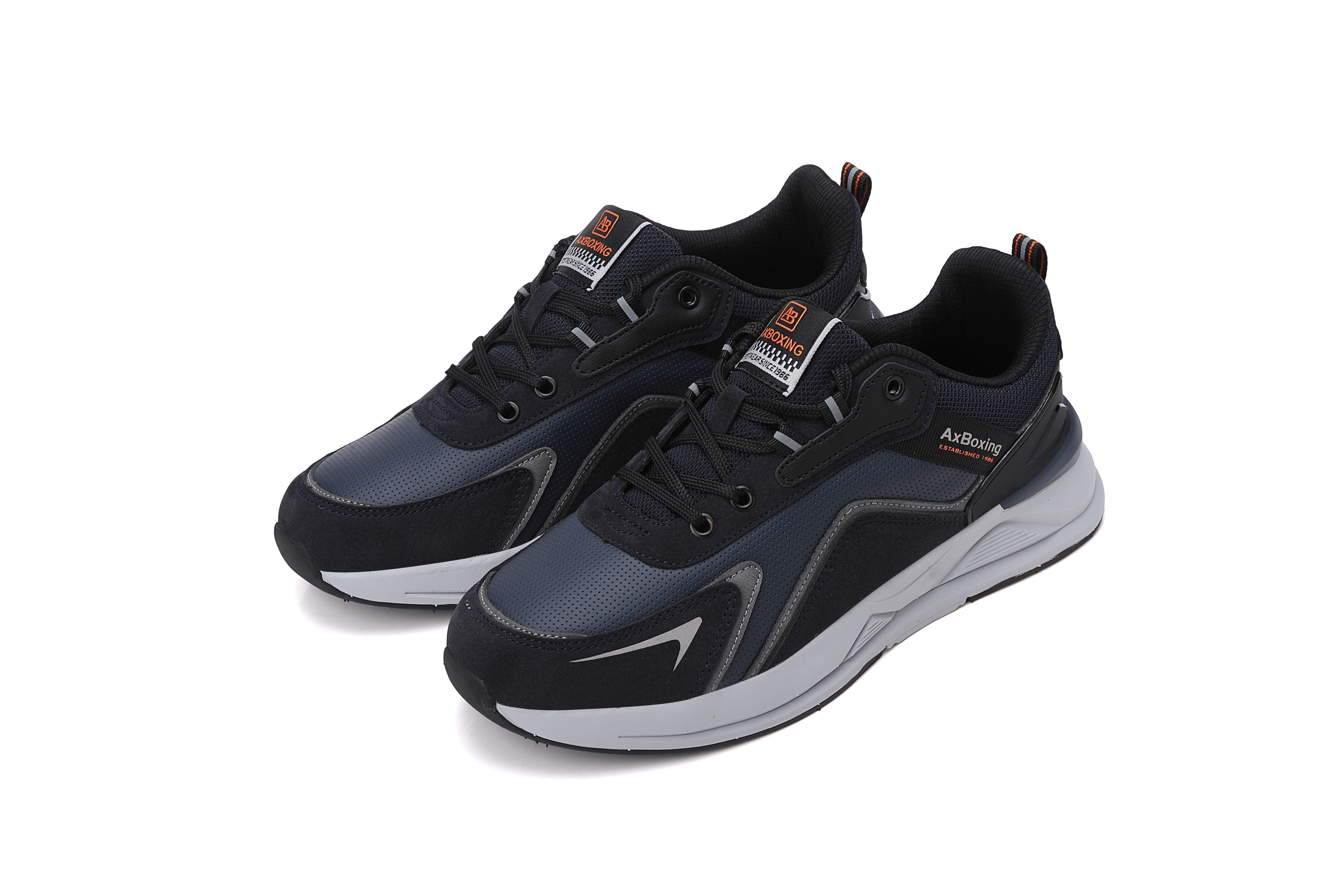 Pantofi sport Barbati, Model Kairo, Talpa usoara din spuma, Piele ecologica, Comozi si rezistenti, Ax Boxing, Bleumarin