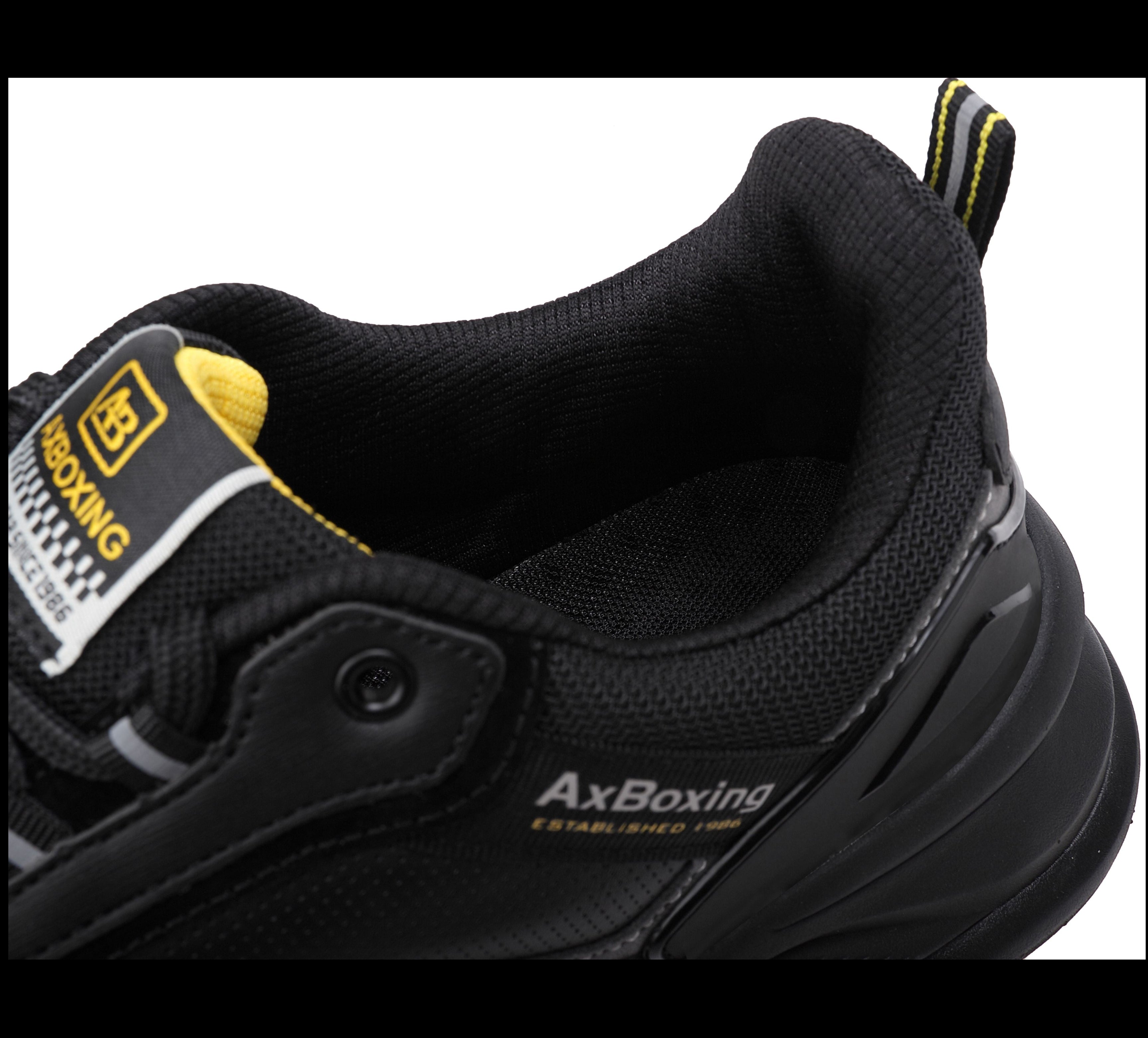 Adidasi sport pentru Unisex, Model Loris, Talpa usoara de spuma, Piele ecologica, Ax Boxing, Negru