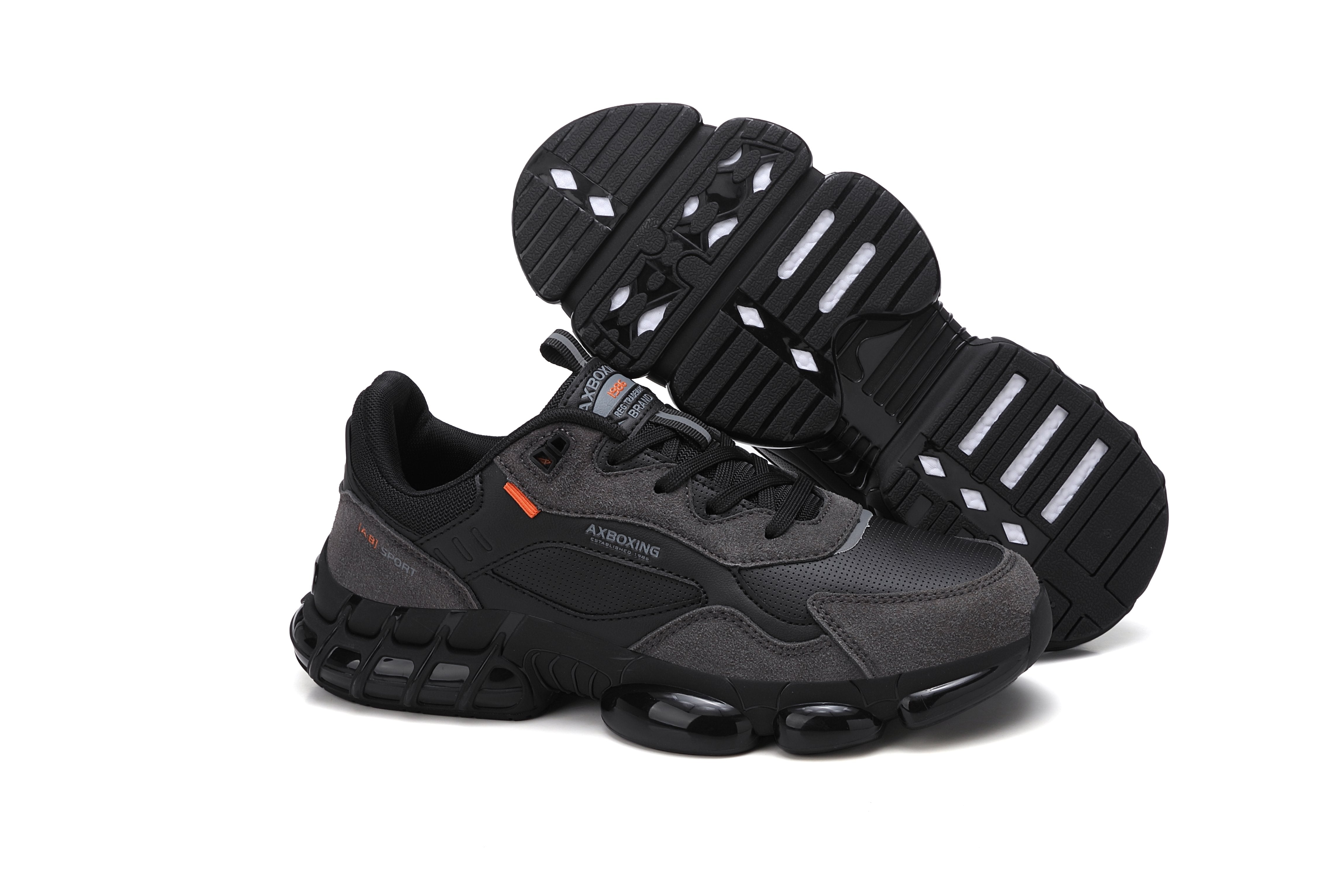 Pantofi sport pentru Barbati, Model Elio, Piele ecologica, Talpa cu perna de amortizare, Insertii piele naturala, Ax Boxing