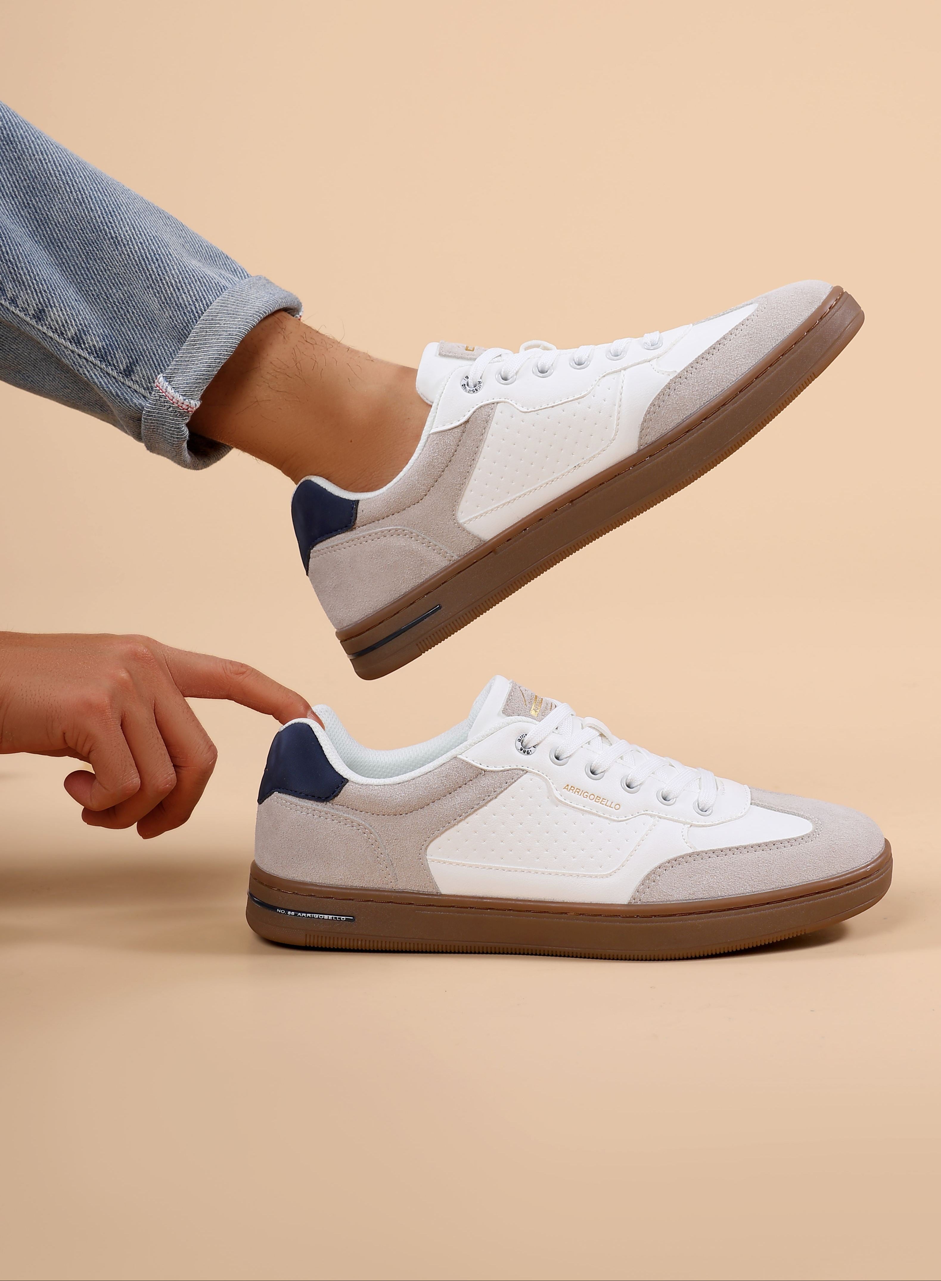 Adidasi casual pentru Barbati, Model Lucis, Talpa cusuta, Piele ecologica, Tip tenesi, Arrigo Bello, Alb
