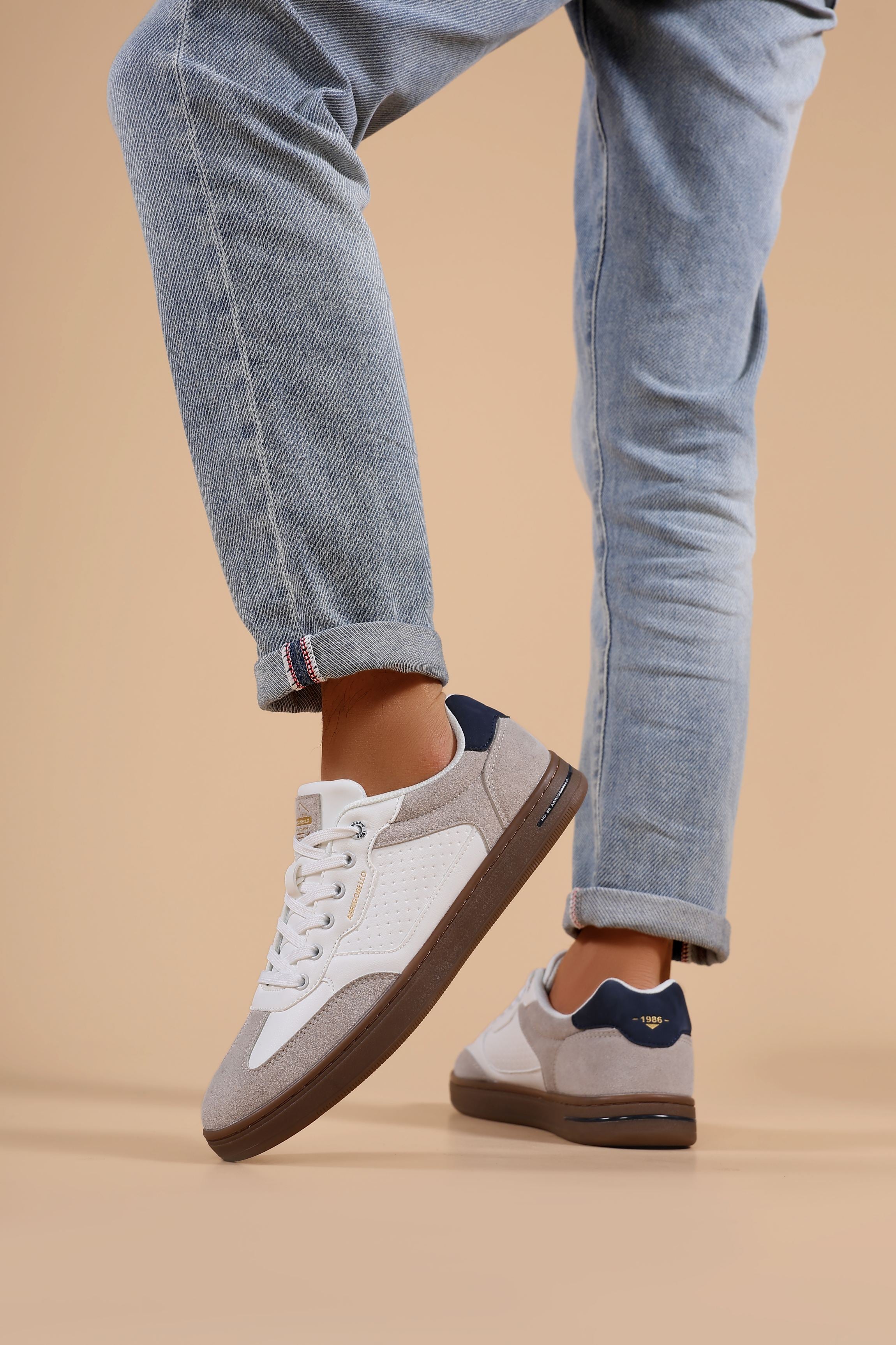 Pantofi casual pentru Barbati, Model Lucis, Talpa cusuta, Piele ecologica, Tip tenesi, Arrigo Bello