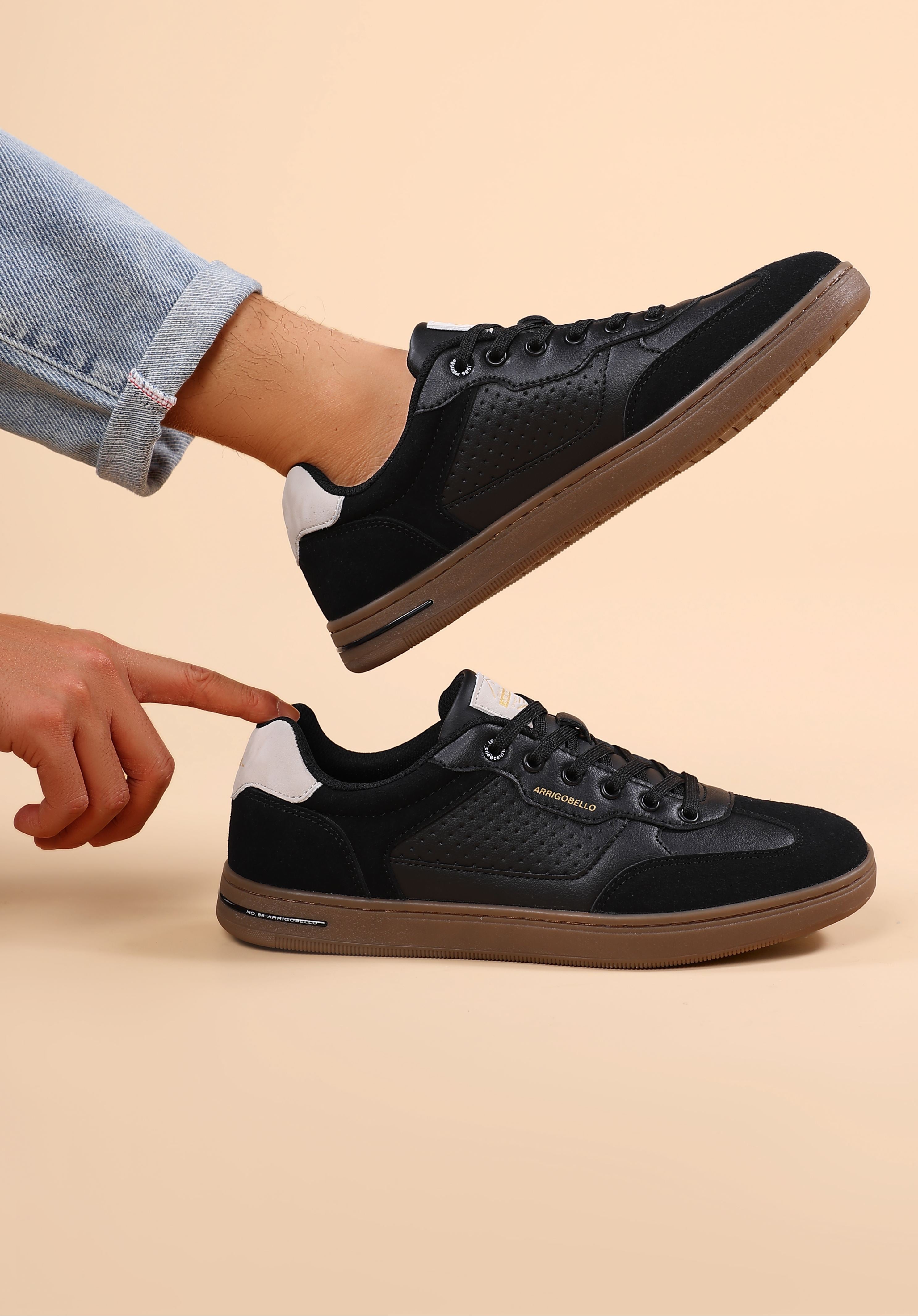 Adidasi casual pentru Barbati, Model Lucis, Talpa cusuta, Piele ecologica, Tip tenesi, Arrigo Bello, Alb