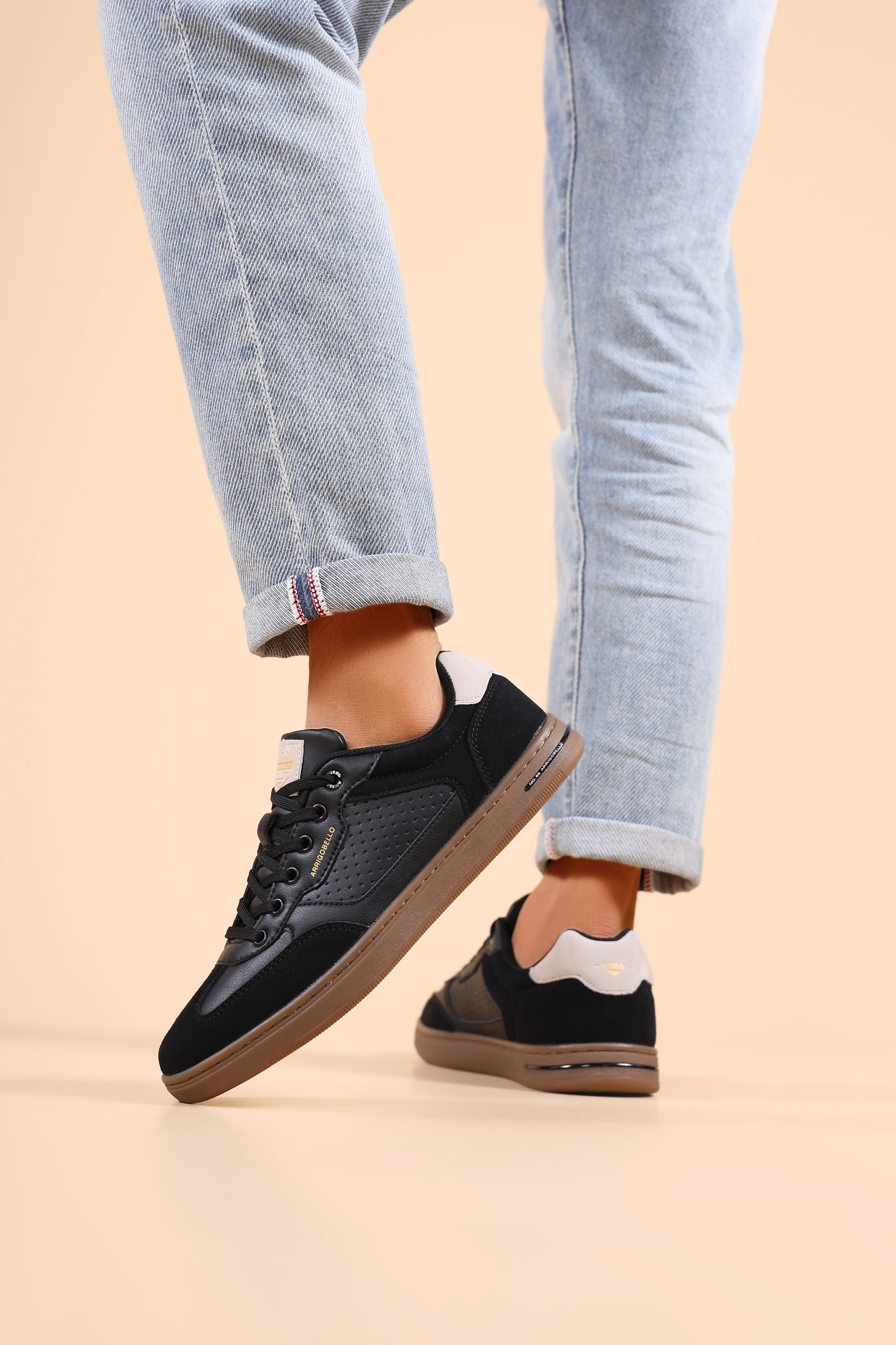 Pantofi casual pentru Barbati, Model Lucis, Talpa cusuta, Piele ecologica, Tip tenesi, Arrigo Bello