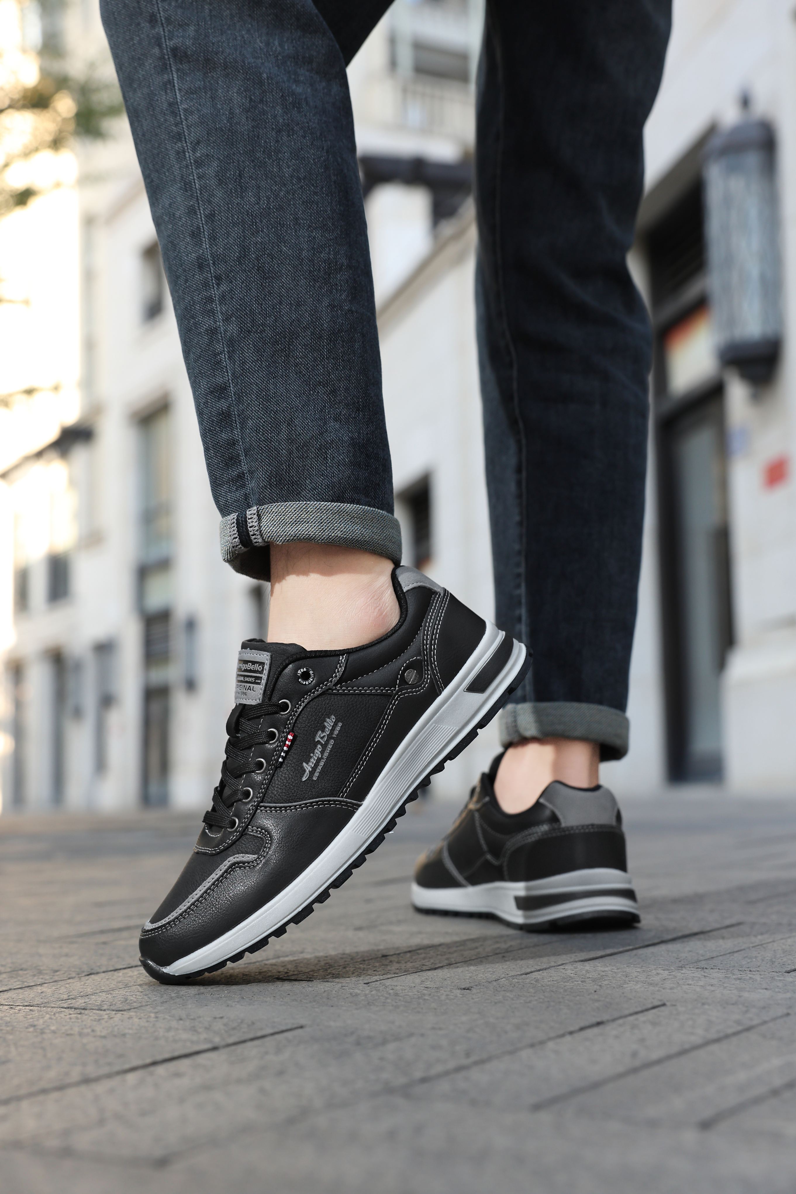 Pantofi casual pentru Barbati, Model Bastian, Piele ecologica, Inchidere sireturi, Arrigo Bello