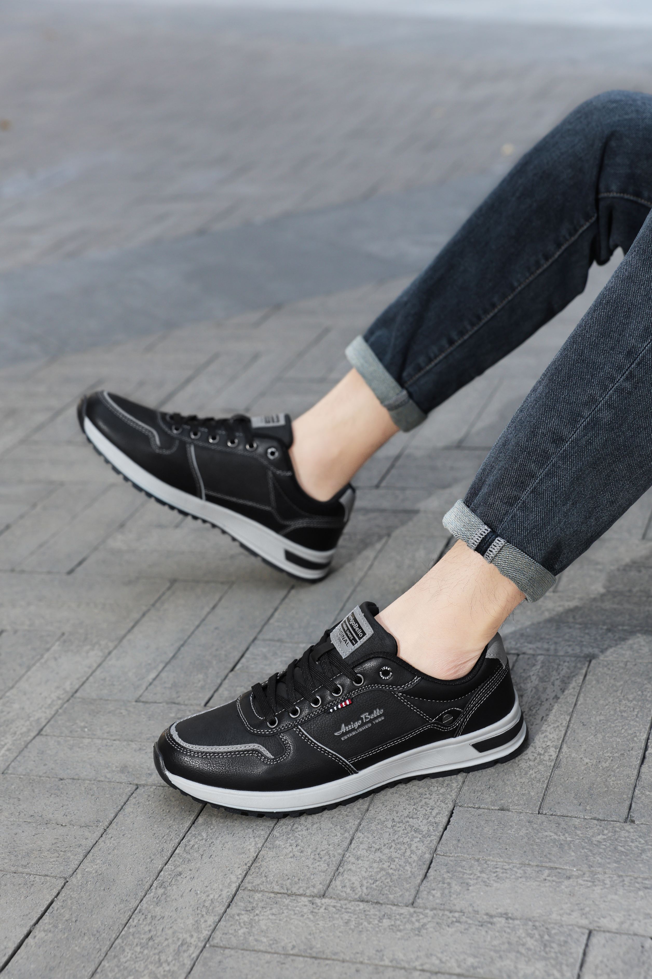 Pantofi casual pentru Barbati, Model Bastian, Piele ecologica, Inchidere sireturi, Arrigo Bello