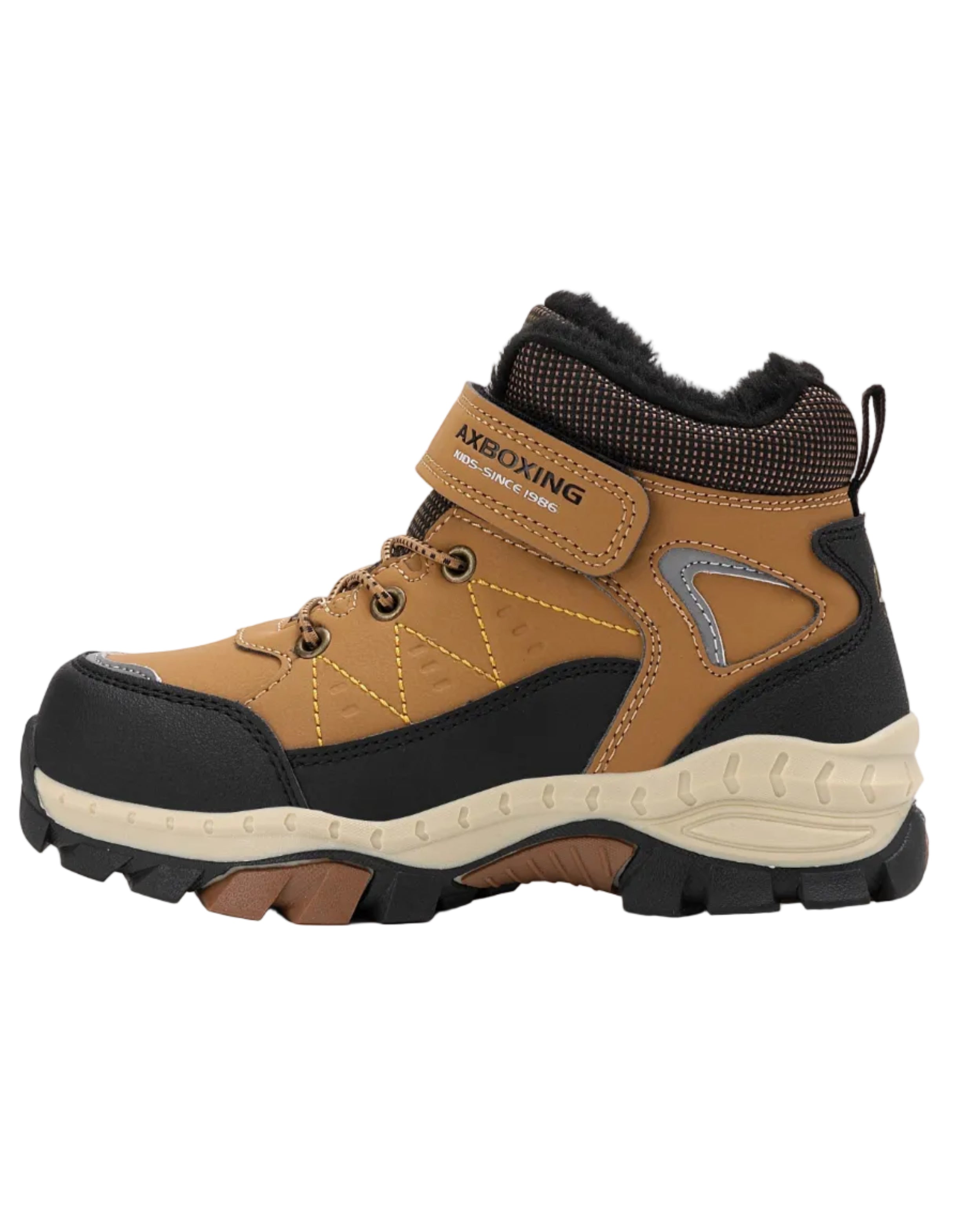 Ghete Imblanite Baieti, Model Rasen, Piele Ecologica, SIret elastic si Arici, Talpa Antiderapanta, Ax Boxing, Camel