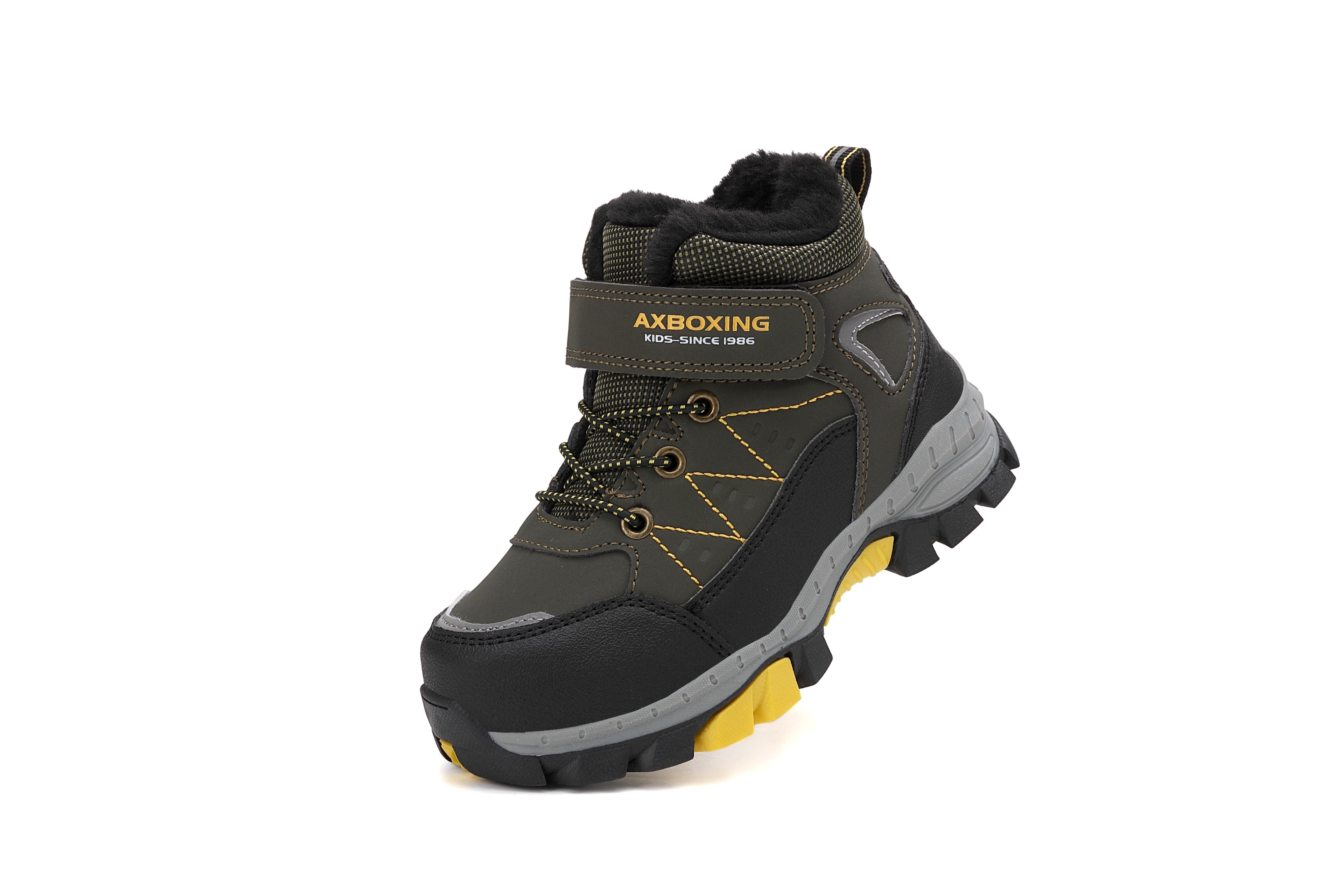 Bocanci imblaniti Rasen pentru Baieti, Piele Ecologica, SIret elastic si Arici, Talpa Antiderapanta, Ax Boxing