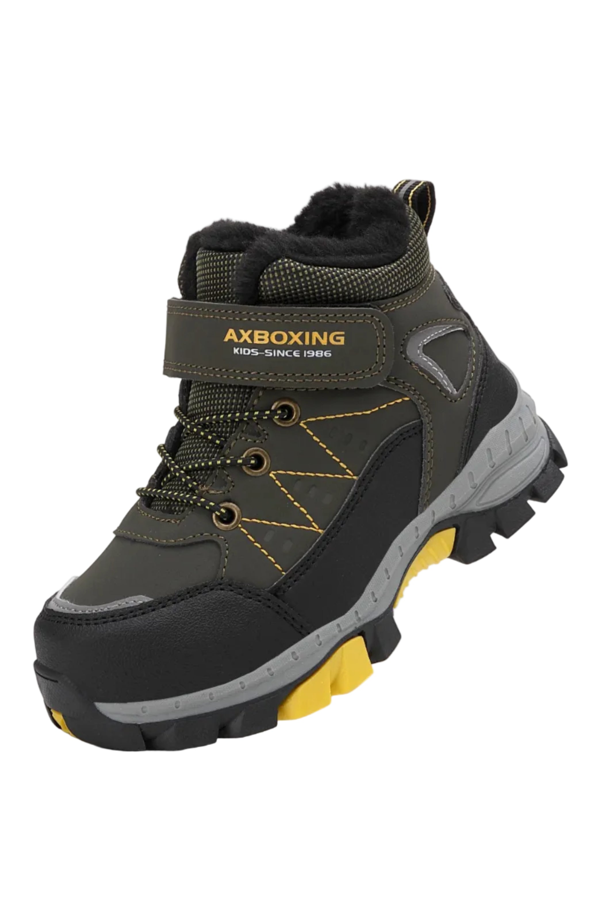 Ghete Imblanite Baieti, Model Rasen, Piele Ecologica, SIret elastic si Arici, Talpa Antiderapanta, Ax Boxing, Khaki