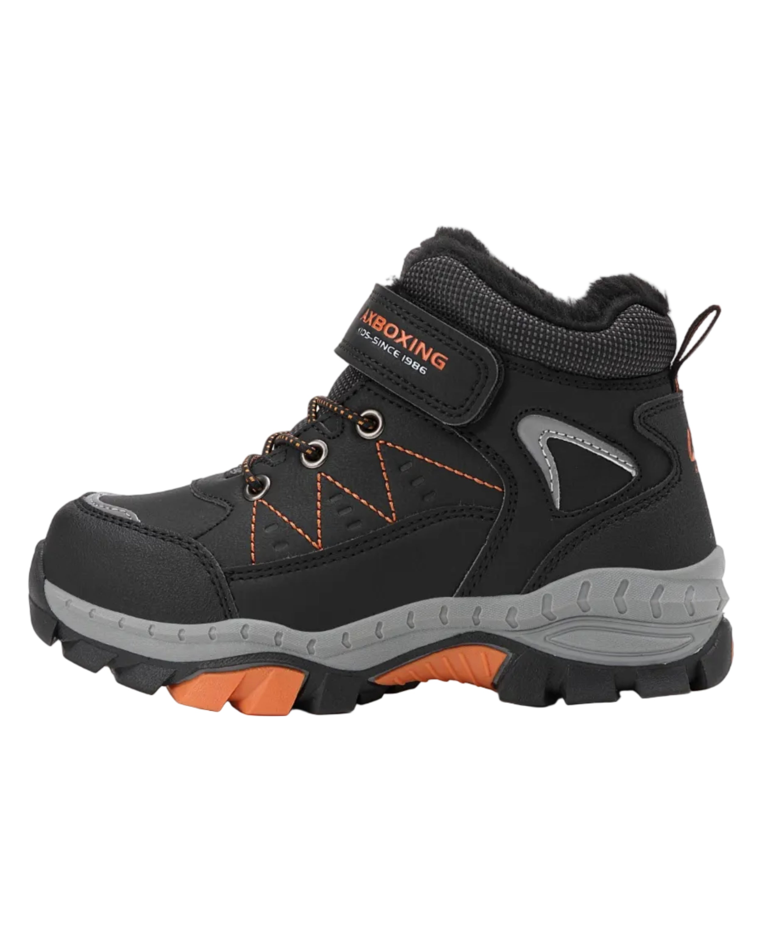 Ghete Imblanite Baieti, Model Rasen, Piele Ecologica, SIret elastic si Arici, Talpa Antiderapanta, Ax Boxing, Negru