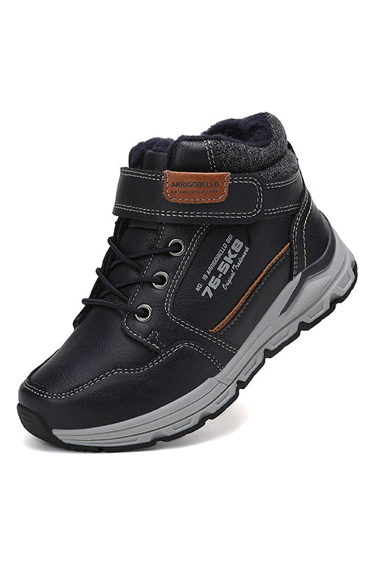 Ghete sport Baieti, Imblanite, Model Artur, Piele Ecologica Premium, Inchidere arici, Siret elastic, Arrigo Bello, Bleumarin
