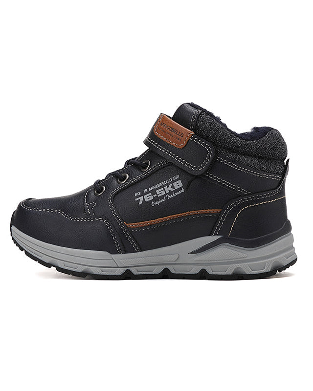 Ghete sport Baieti, Imblanite, Model Artur, Piele Ecologica Premium, Inchidere arici, Siret elastic, Arrigo Bello, Bleumarin