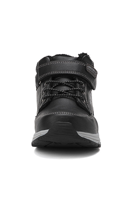 Ghete sport Baieti, Imblanite, Model Artur, Piele Ecologica Premium, Inchidere arici, Siret elastic, Arrigo Bello, Negru