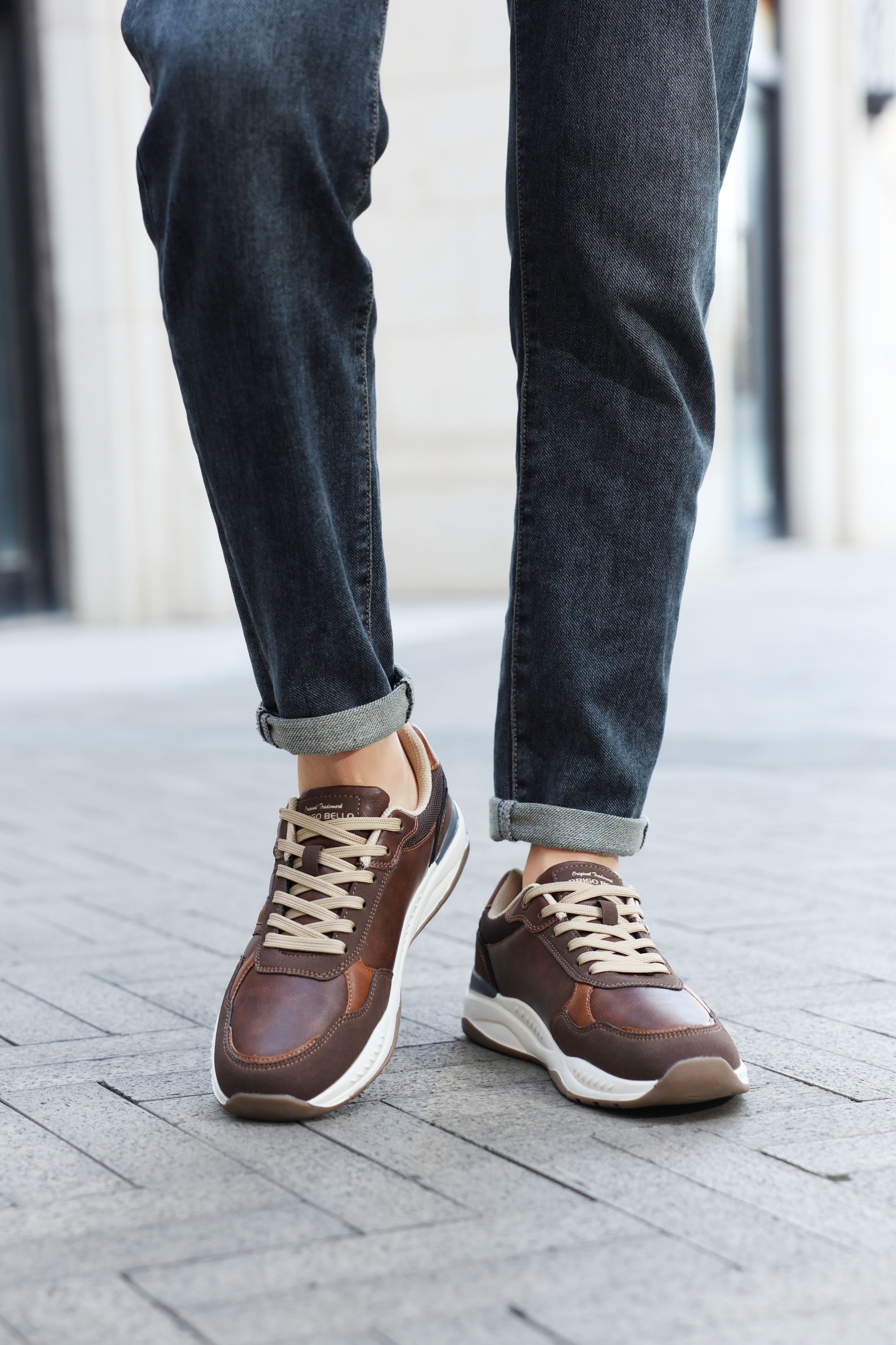 Adidasi casual pentru Barbati, Model Ares, Piele ecologica premium, Talpa usoara, Arrigo Bello, Maro