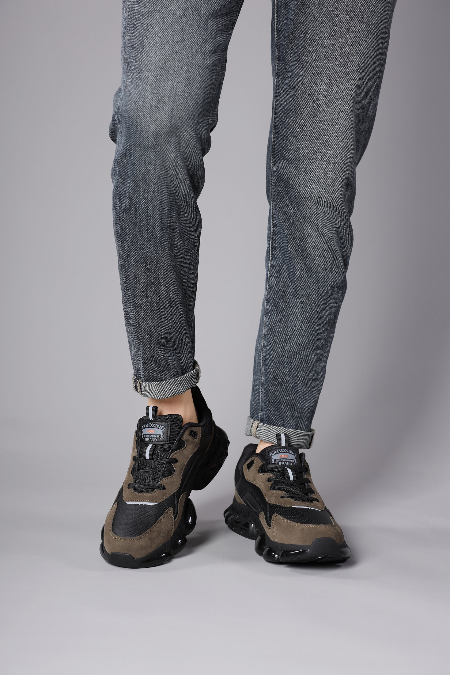 Pantofi sport pentru Barbati, Model Elio, Piele ecologica, Talpa cu perna de amortizare, Insertii piele naturala, Ax Boxing